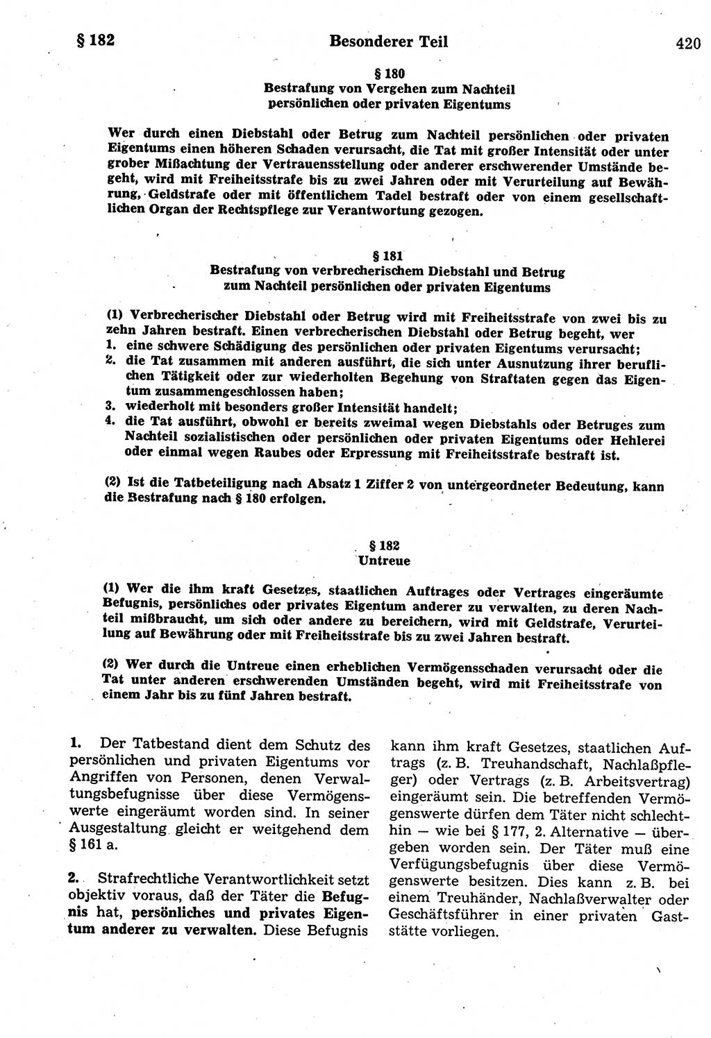 Strafrecht der Deutschen Demokratischen Republik (DDR), Kommentar zum Strafgesetzbuch (StGB) 1987, Seite 420 (Strafr. DDR Komm. StGB 1987, S. 420)