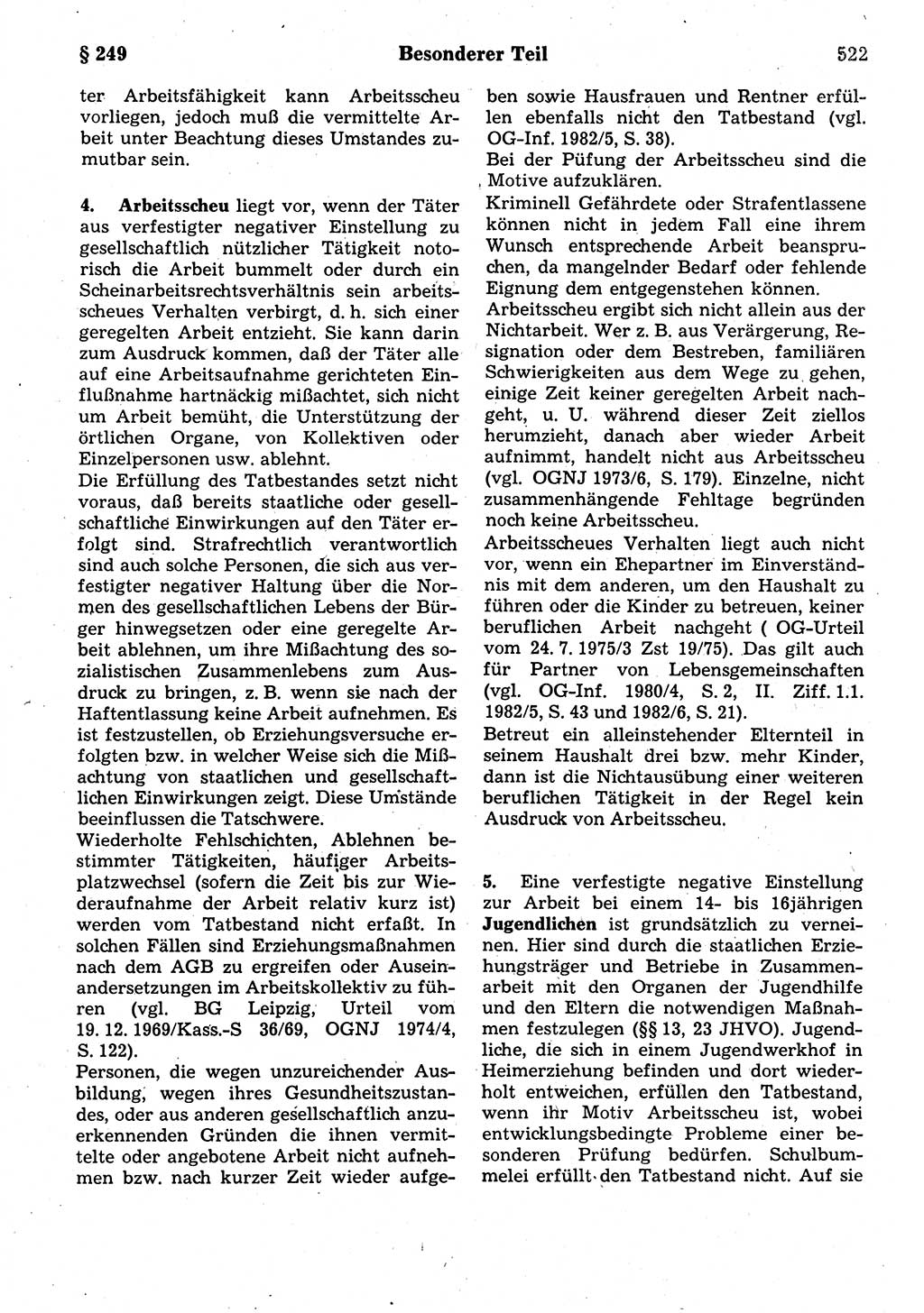 Strafrecht der Deutschen Demokratischen Republik (DDR), Kommentar zum Strafgesetzbuch (StGB) 1987, Seite 522 (Strafr. DDR Komm. StGB 1987, S. 522)