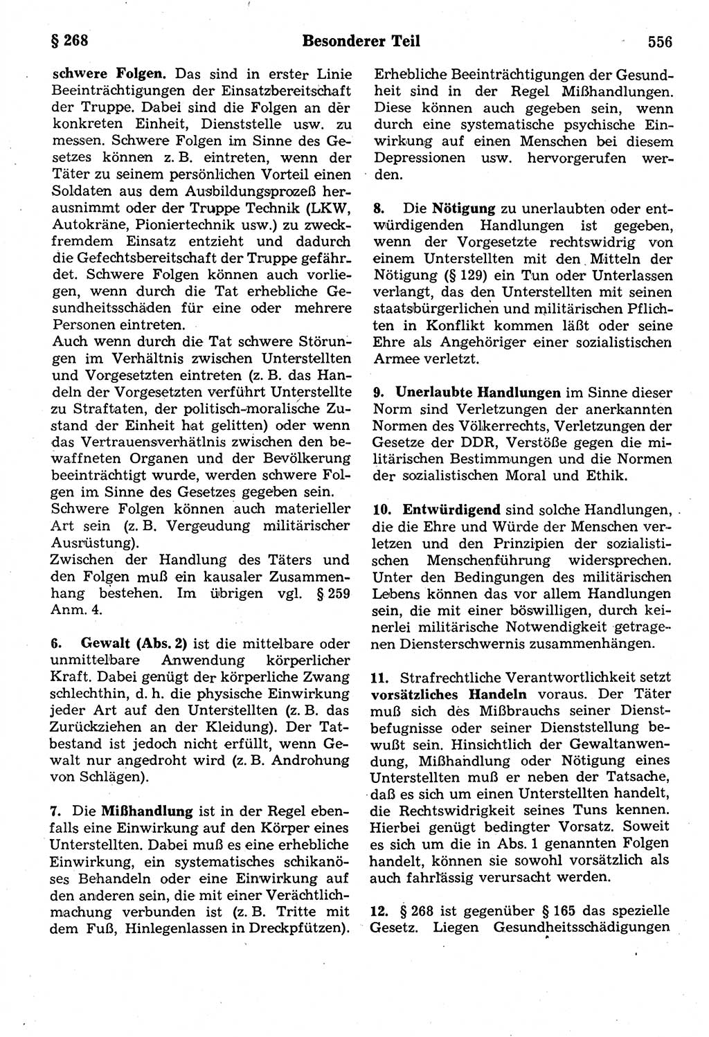 Strafrecht der Deutschen Demokratischen Republik (DDR), Kommentar zum Strafgesetzbuch (StGB) 1987, Seite 556 (Strafr. DDR Komm. StGB 1987, S. 556)