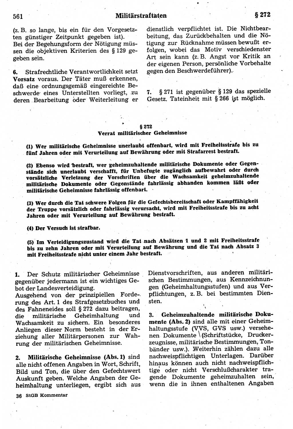 Strafrecht der Deutschen Demokratischen Republik (DDR), Kommentar zum Strafgesetzbuch (StGB) 1987, Seite 561 (Strafr. DDR Komm. StGB 1987, S. 561)