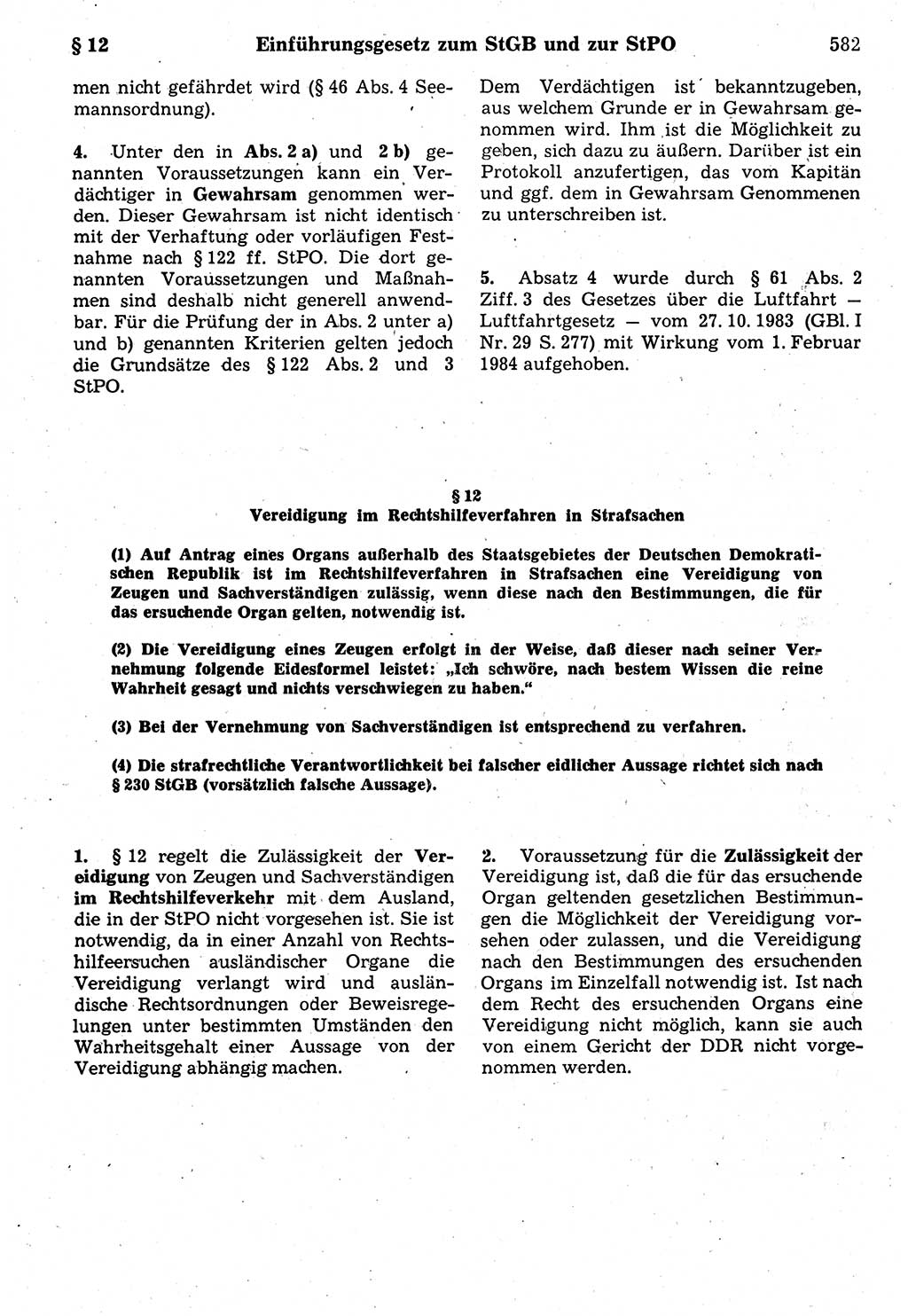 Strafrecht der Deutschen Demokratischen Republik (DDR), Kommentar zum Strafgesetzbuch (StGB) 1987, Seite 582 (Strafr. DDR Komm. StGB 1987, S. 582)