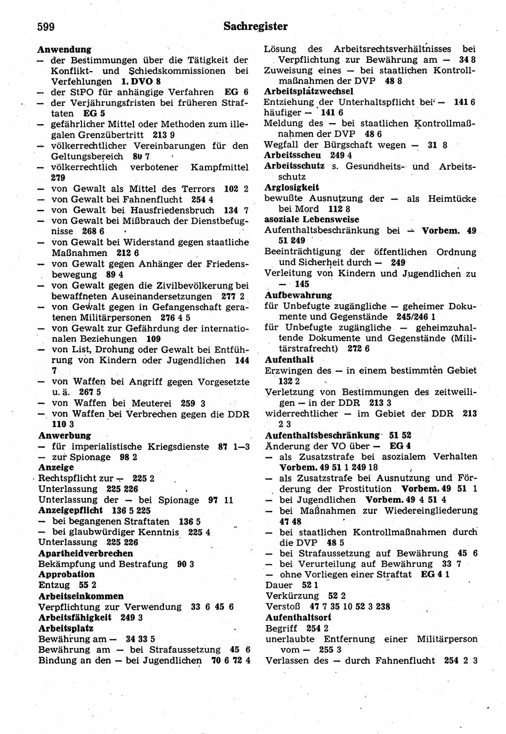 Strafrecht der Deutschen Demokratischen Republik (DDR), Kommentar zum Strafgesetzbuch (StGB) 1987, Seite 599 (Strafr. DDR Komm. StGB 1987, S. 599)