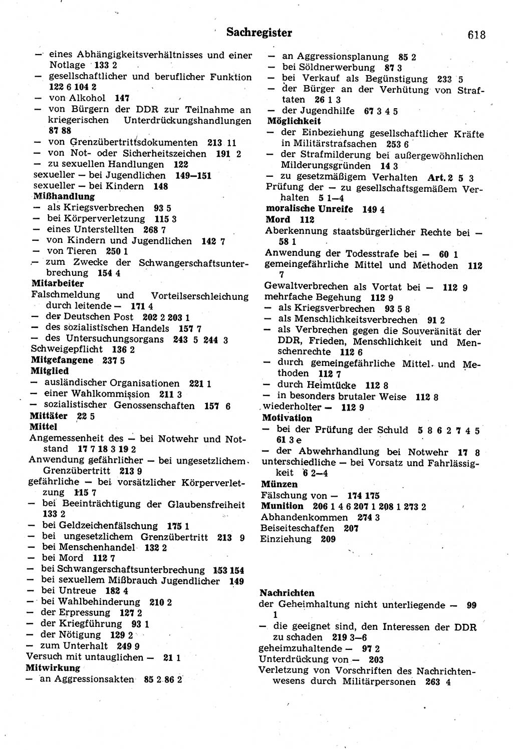 Strafrecht der Deutschen Demokratischen Republik (DDR), Kommentar zum Strafgesetzbuch (StGB) 1987, Seite 618 (Strafr. DDR Komm. StGB 1987, S. 618)