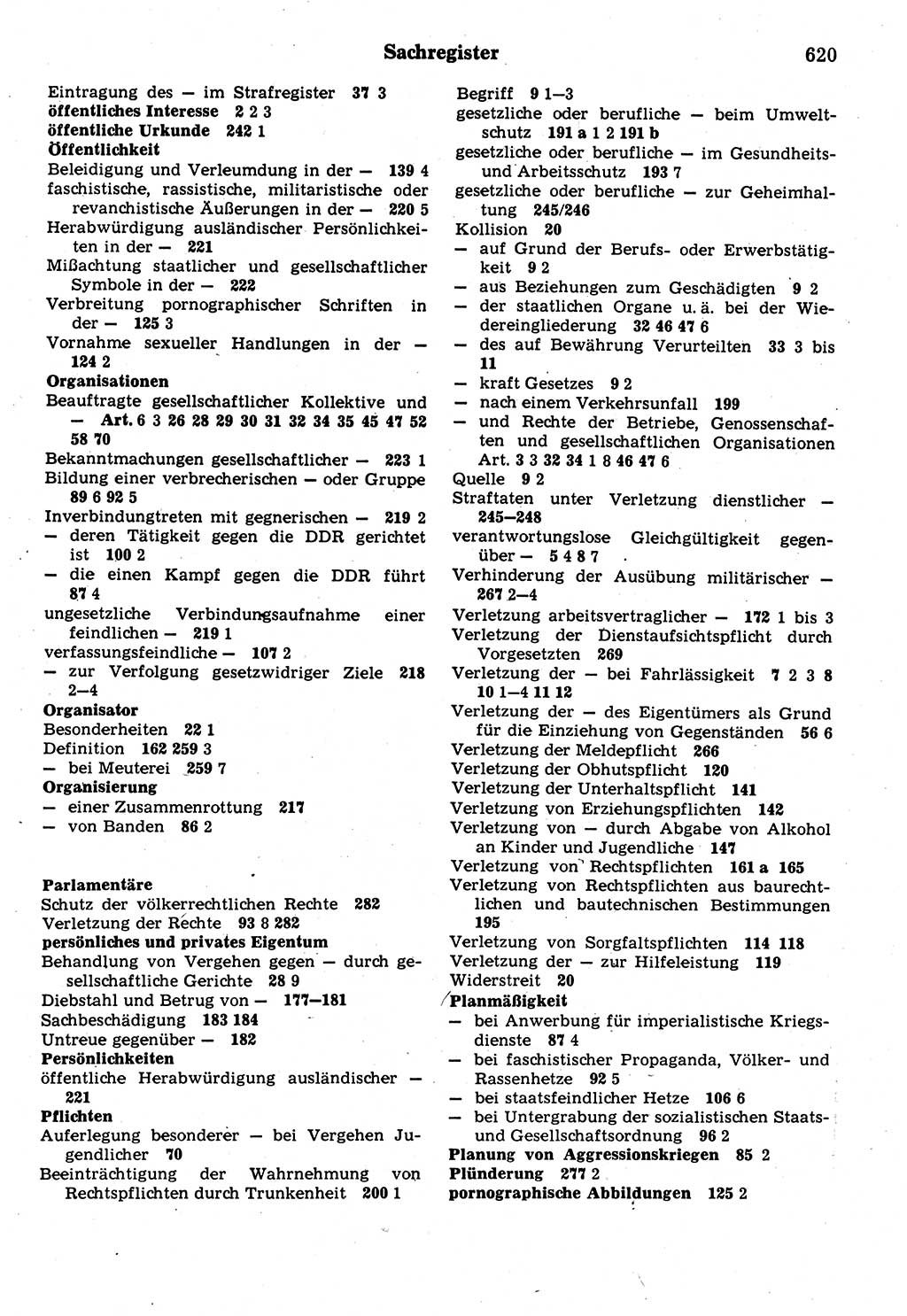 Strafrecht der Deutschen Demokratischen Republik (DDR), Kommentar zum Strafgesetzbuch (StGB) 1987, Seite 620 (Strafr. DDR Komm. StGB 1987, S. 620)