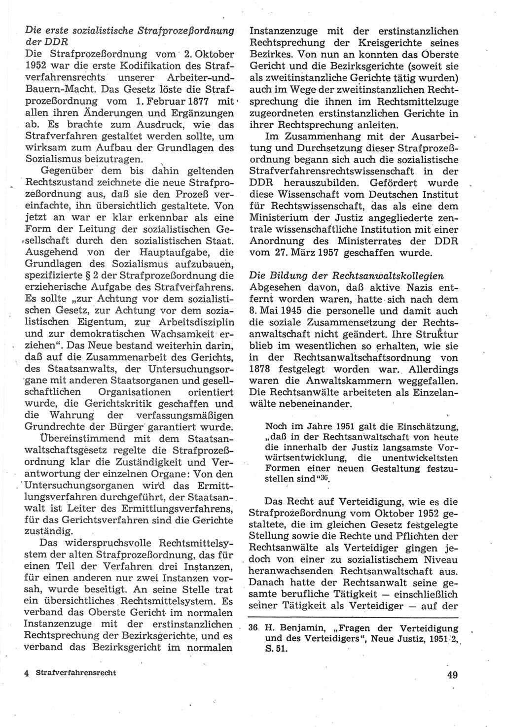 Strafverfahrensrecht [Deutsche Demokratische Republik (DDR)], Lehrbuch 1987, Seite 49 (Strafverf.-R. DDR Lb. 1987, S. 49)