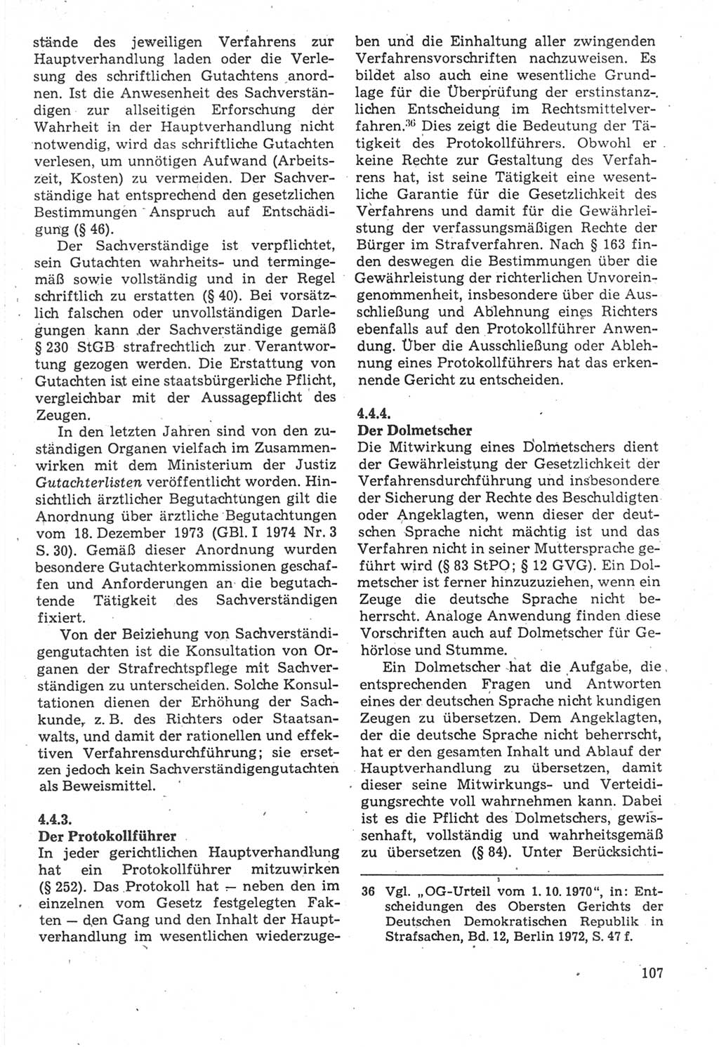 Strafverfahrensrecht [Deutsche Demokratische Republik (DDR)], Lehrbuch 1987, Seite 107 (Strafverf.-R. DDR Lb. 1987, S. 107)