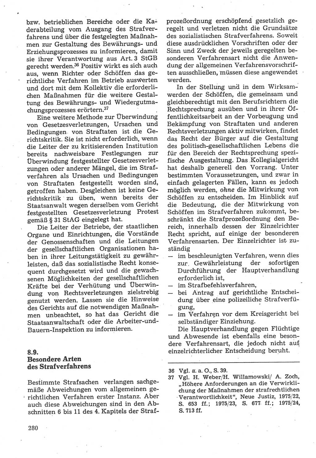 Strafverfahrensrecht [Deutsche Demokratische Republik (DDR)], Lehrbuch 1987, Seite 280 (Strafverf.-R. DDR Lb. 1987, S. 280)