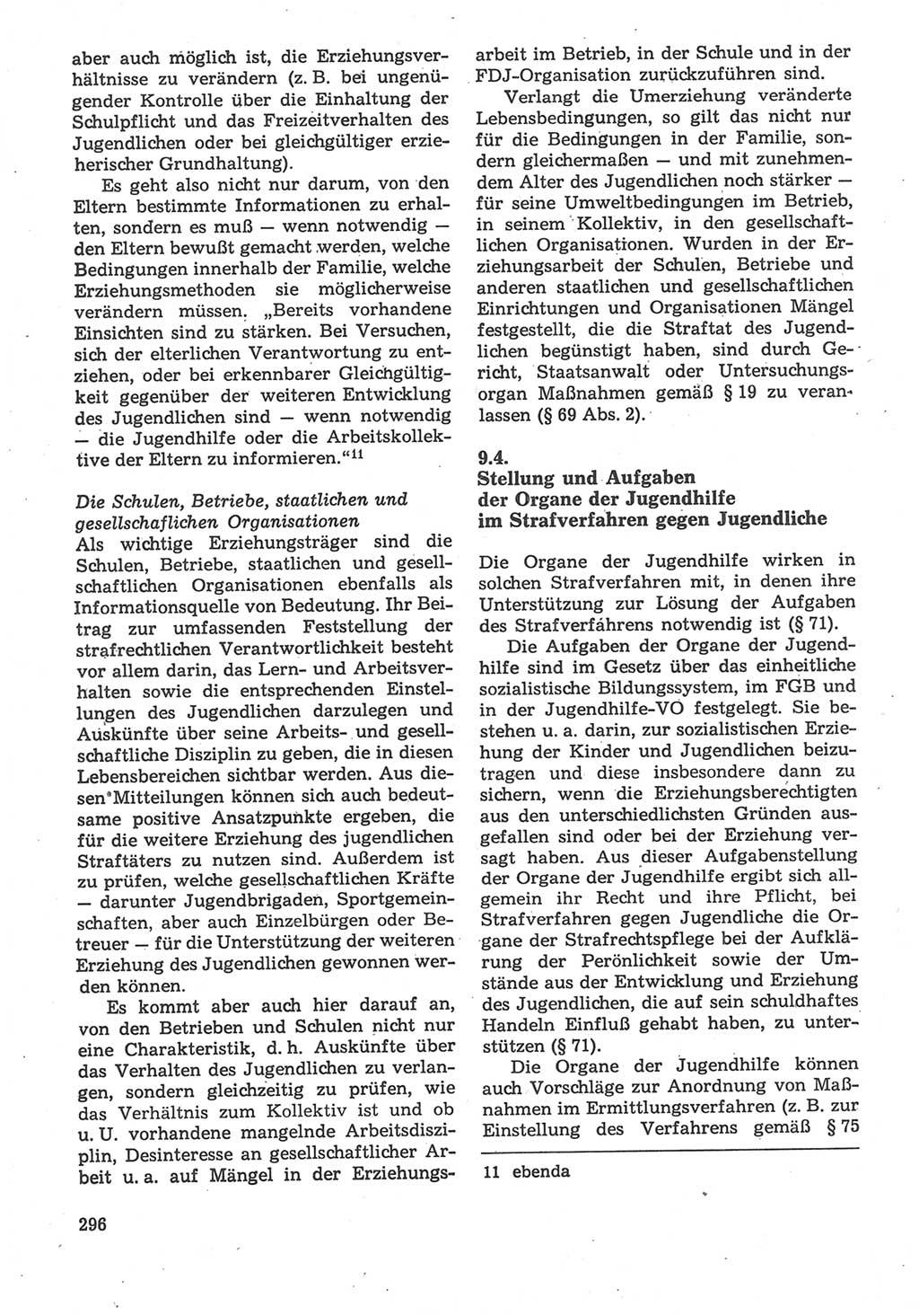 Strafverfahrensrecht [Deutsche Demokratische Republik (DDR)], Lehrbuch 1987, Seite 296 (Strafverf.-R. DDR Lb. 1987, S. 296)