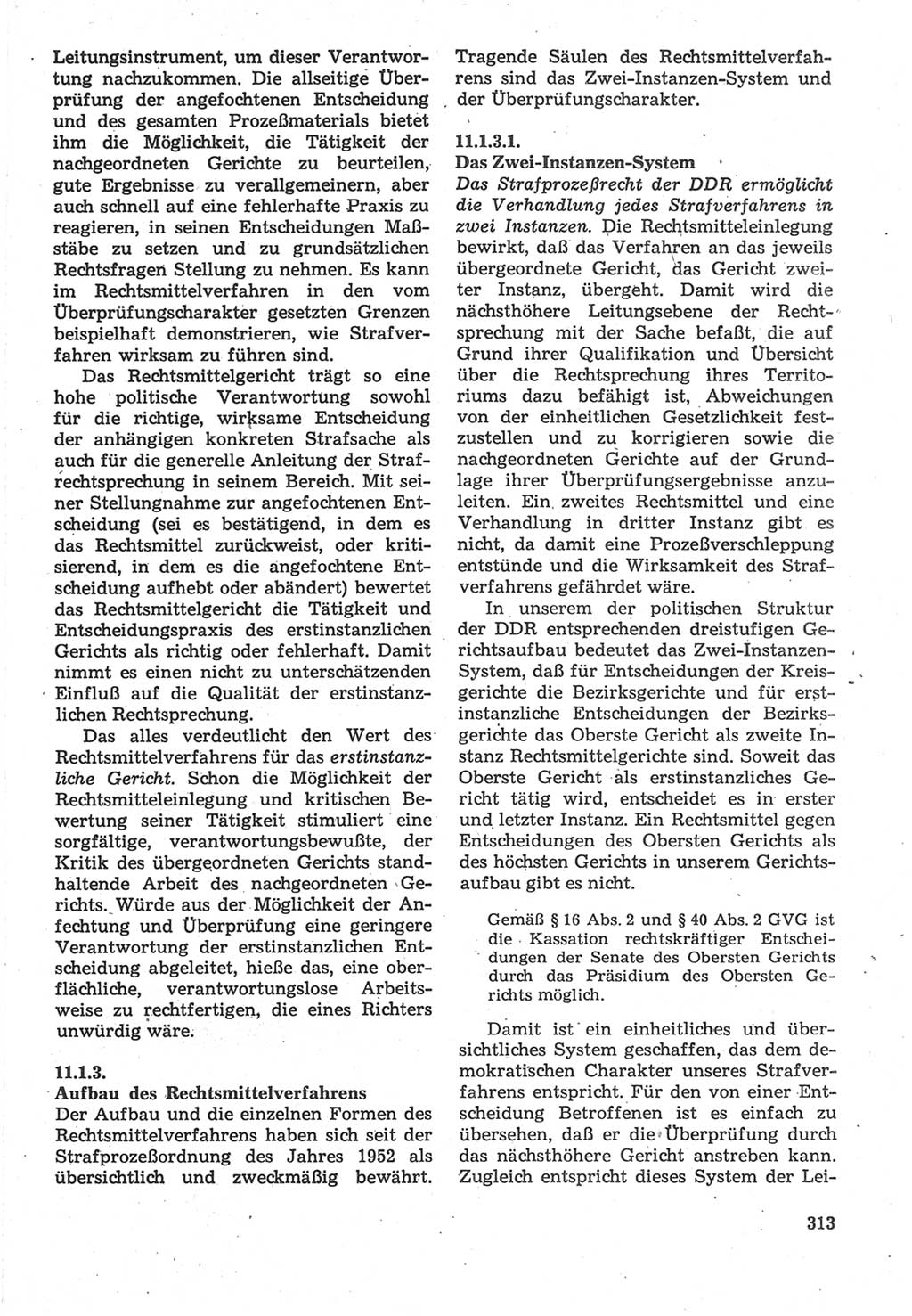 Strafverfahrensrecht [Deutsche Demokratische Republik (DDR)], Lehrbuch 1987, Seite 313 (Strafverf.-R. DDR Lb. 1987, S. 313)