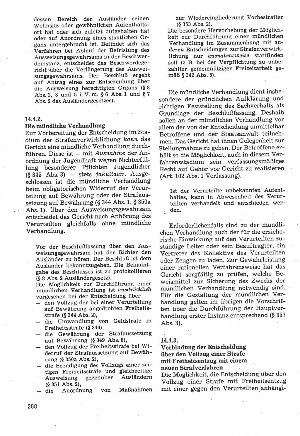 Strafverfahrensrecht [Deutsche Demokratische Republik (DDR)], Lehrbuch 1987, Seite 388 (Strafverf.-R. DDR Lb. 1987, S. 388)