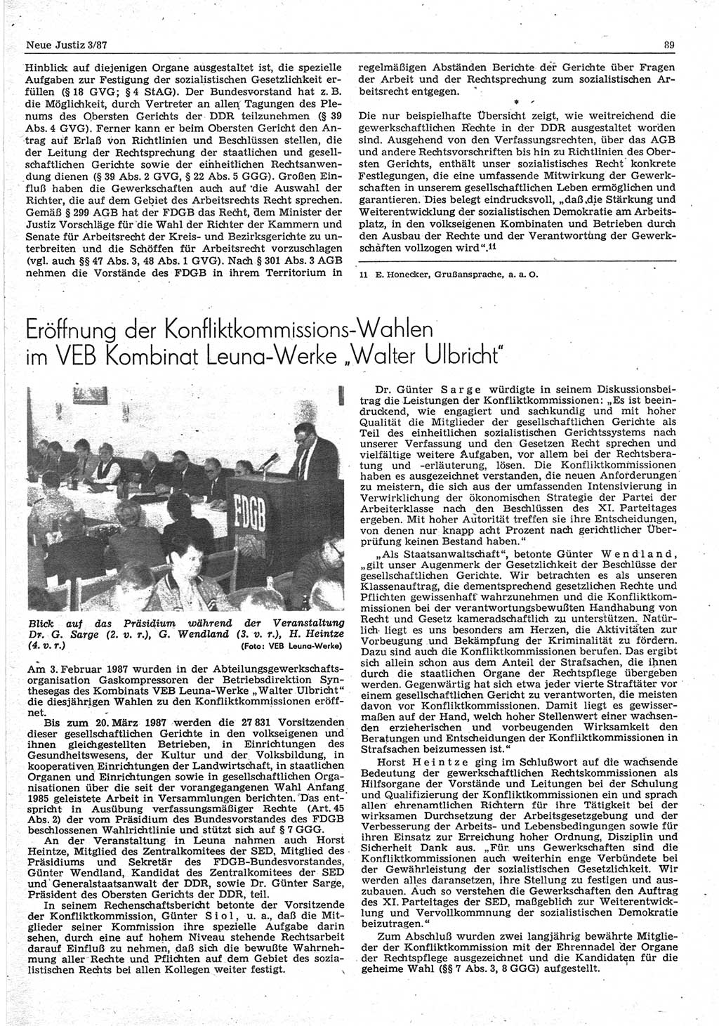 Neue Justiz (NJ), Zeitschrift für sozialistisches Recht und Gesetzlichkeit [Deutsche Demokratische Republik (DDR)], 41. Jahrgang 1987, Seite 89 (NJ DDR 1987, S. 89)