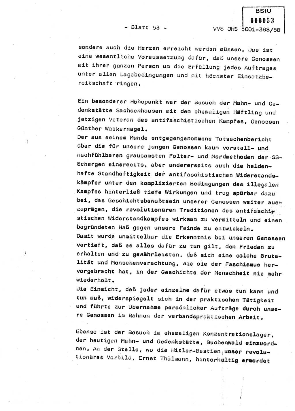 Diplomarbeit Hauptmann Heinz Brixel (Abt. ⅩⅣ), Ministerium für Staatssicherheit (MfS) [Deutsche Demokratische Republik (DDR)], Juristische Hochschule (JHS), Vertrauliche Verschlußsache (VVS) o001-388/88, Potsdam 1988, Blatt 53 (Dipl.-Arb. MfS DDR JHS VVS o001-388/88 1988, Bl. 53)