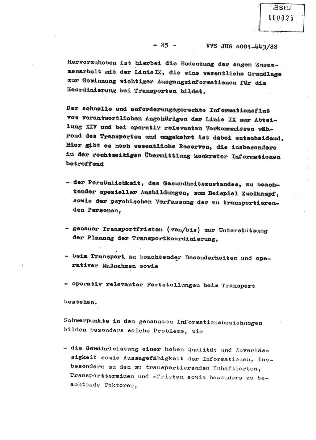 Diplomarbeit Hauptmann Michael Rast (Abt. ⅩⅣ), Major Bernd Rahaus (Abt. ⅩⅣ), Ministerium für Staatssicherheit (MfS) [Deutsche Demokratische Republik (DDR)], Juristische Hochschule (JHS), Vertrauliche Verschlußsache (VVS) o001-443/88, Potsdam 1988, Seite 25 (Dipl.-Arb. MfS DDR JHS VVS o001-443/88 1988, S. 25)