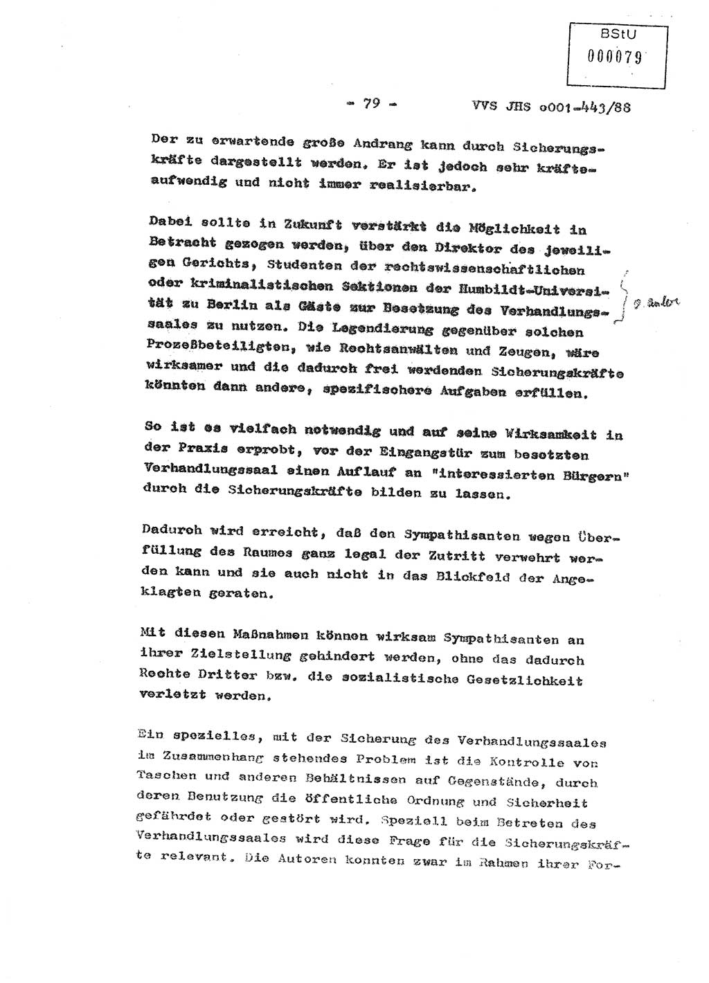 Diplomarbeit Hauptmann Michael Rast (Abt. ⅩⅣ), Major Bernd Rahaus (Abt. ⅩⅣ), Ministerium für Staatssicherheit (MfS) [Deutsche Demokratische Republik (DDR)], Juristische Hochschule (JHS), Vertrauliche Verschlußsache (VVS) o001-443/88, Potsdam 1988, Seite 80 (Dipl.-Arb. MfS DDR JHS VVS o001-443/88 1988, S. 80)
