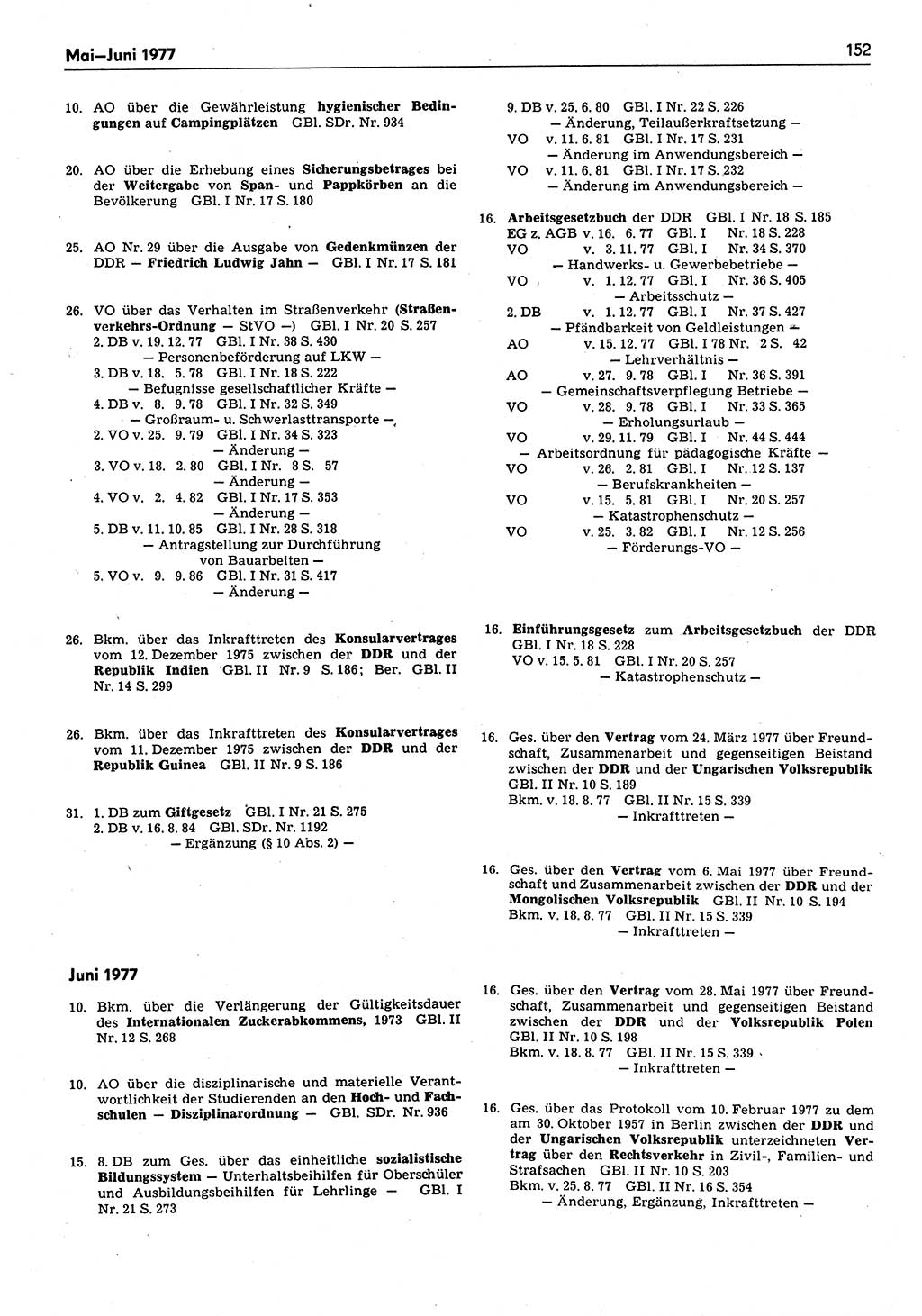 Das geltende Recht der Deutschen Demokratischen Republik (DDR) 1949-1988, Seite 152 (Gelt. R. DDR 1949-1988, S. 152)