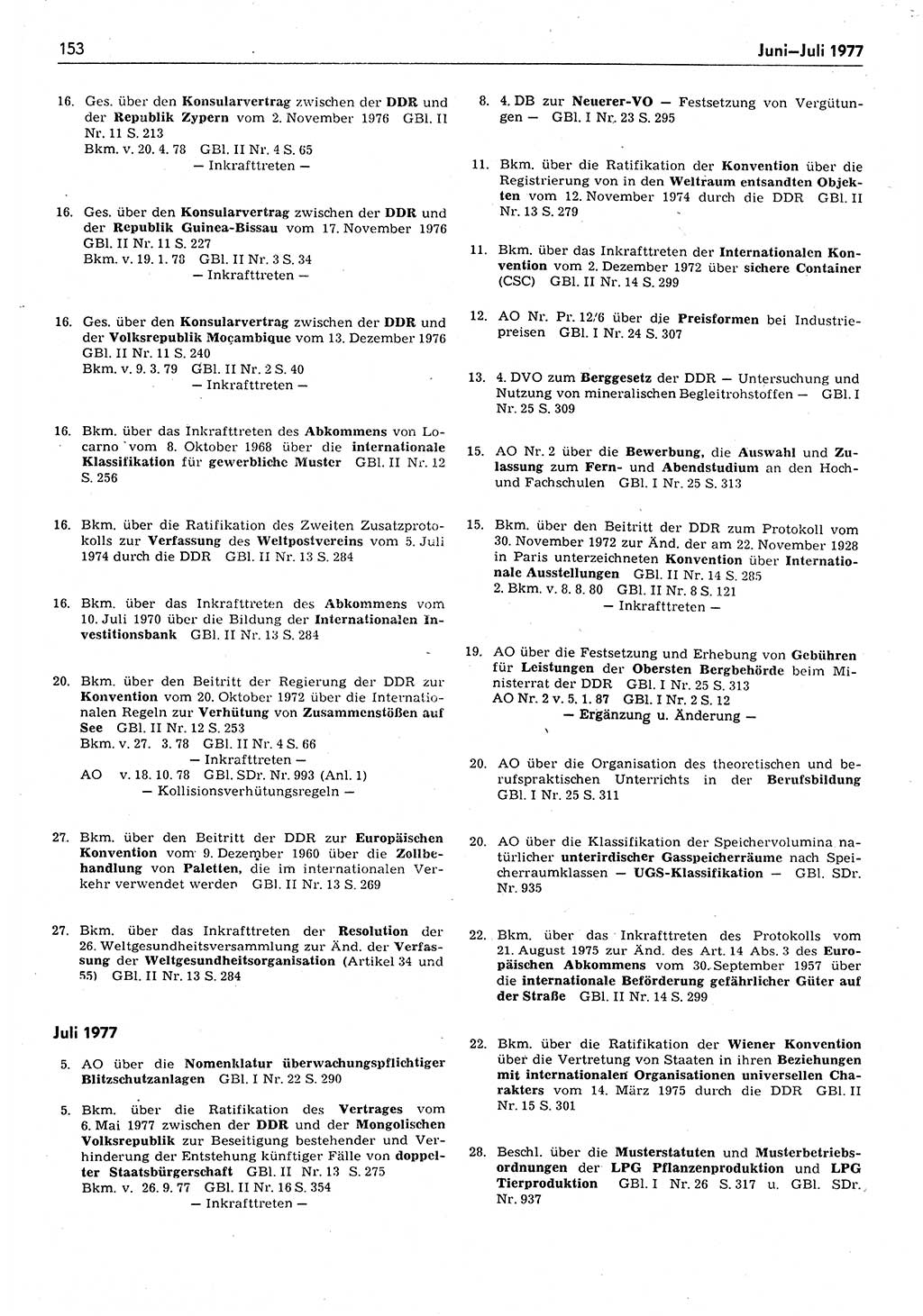 Das geltende Recht der Deutschen Demokratischen Republik (DDR) 1949-1988, Seite 153 (Gelt. R. DDR 1949-1988, S. 153)