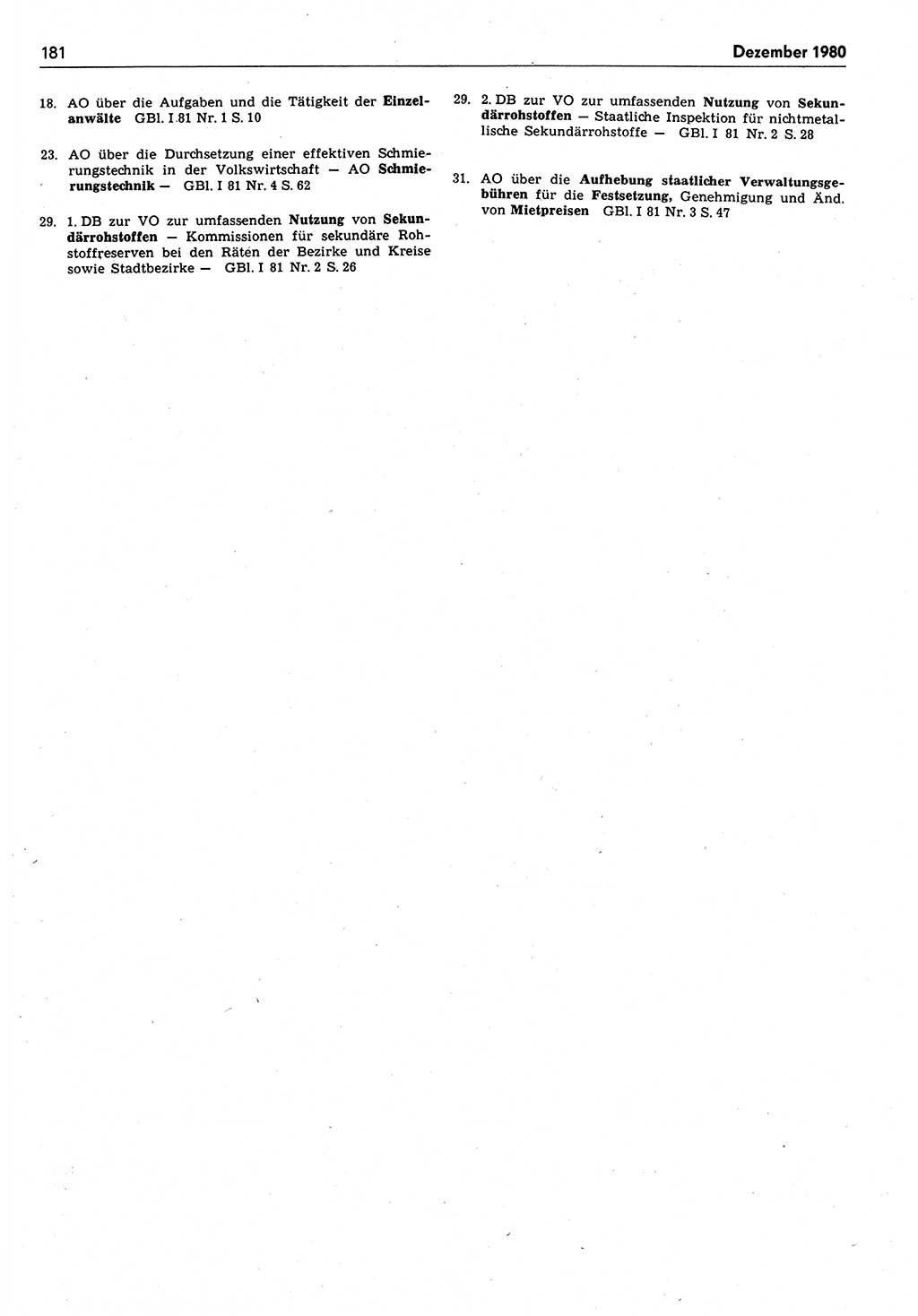 Das geltende Recht der Deutschen Demokratischen Republik (DDR) 1949-1988, Seite 181 (Gelt. R. DDR 1949-1988, S. 181)
