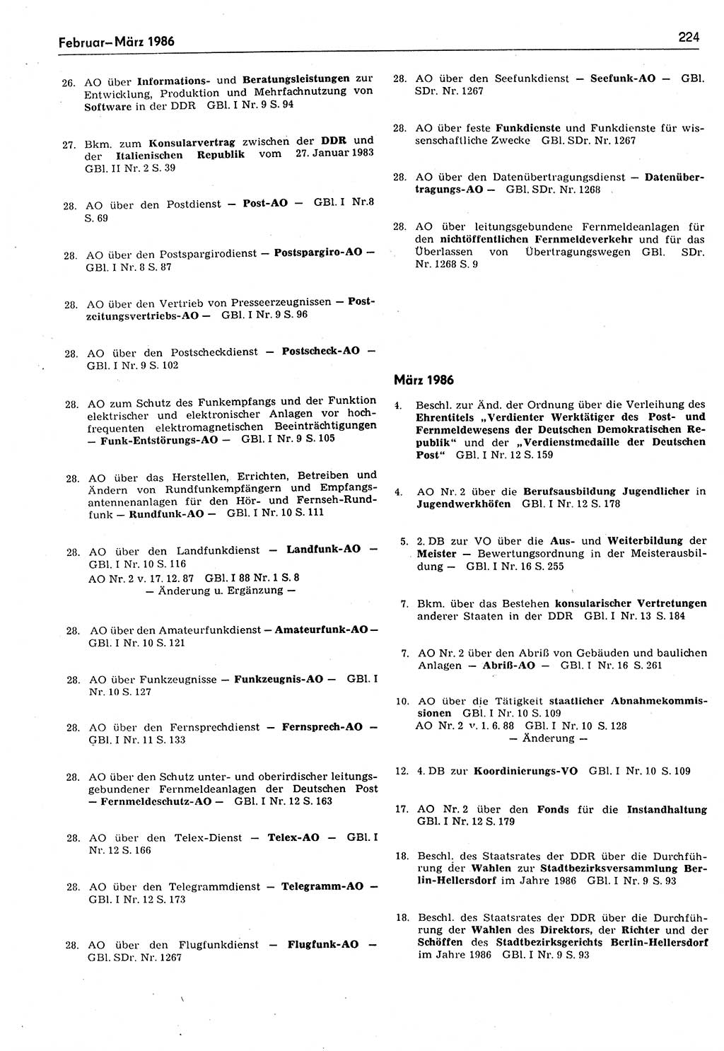 Das geltende Recht der Deutschen Demokratischen Republik (DDR) 1949-1988, Seite 224 (Gelt. R. DDR 1949-1988, S. 224)