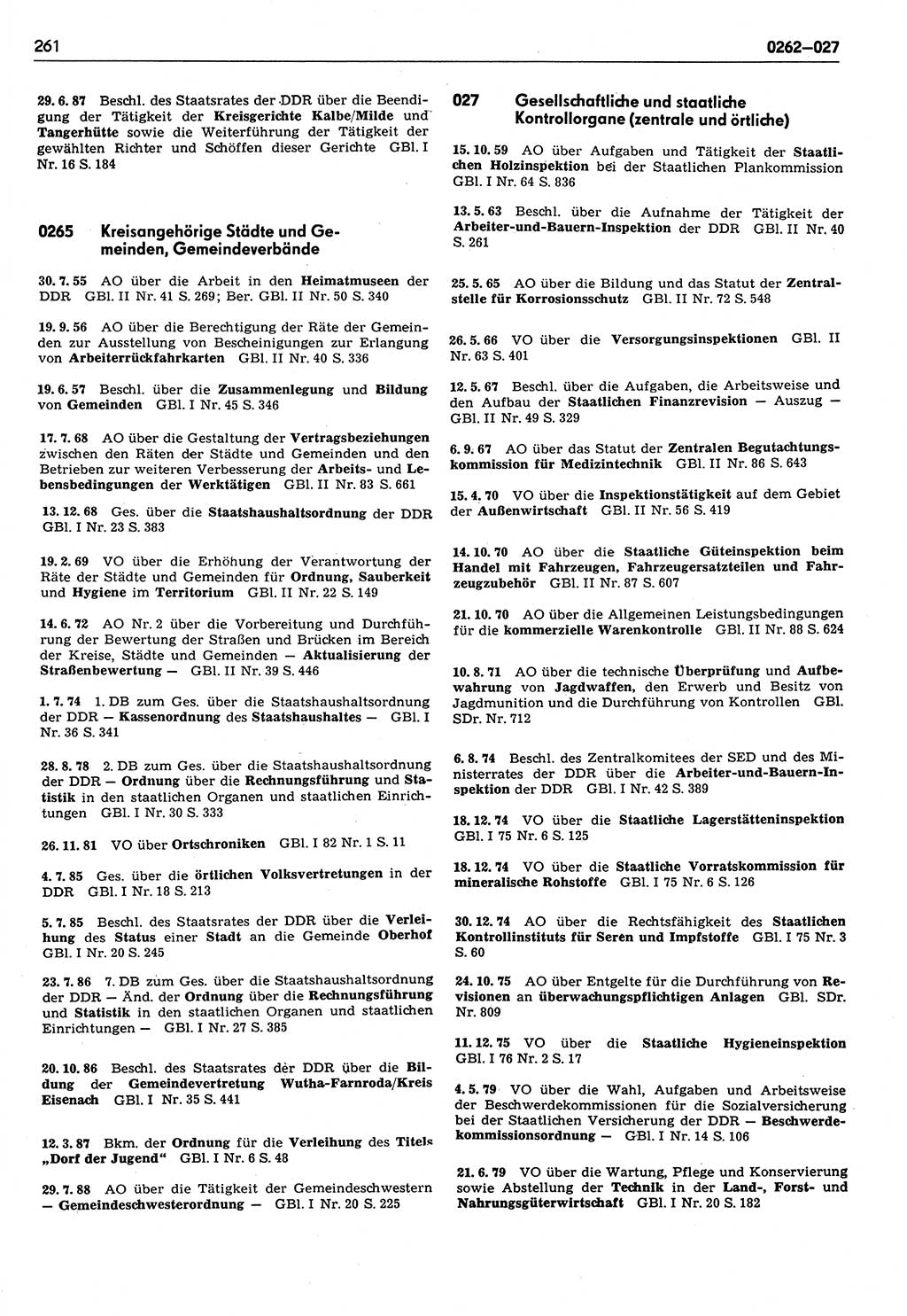 Das geltende Recht der Deutschen Demokratischen Republik (DDR) 1949-1988, Seite 261 (Gelt. R. DDR 1949-1988, S. 261)