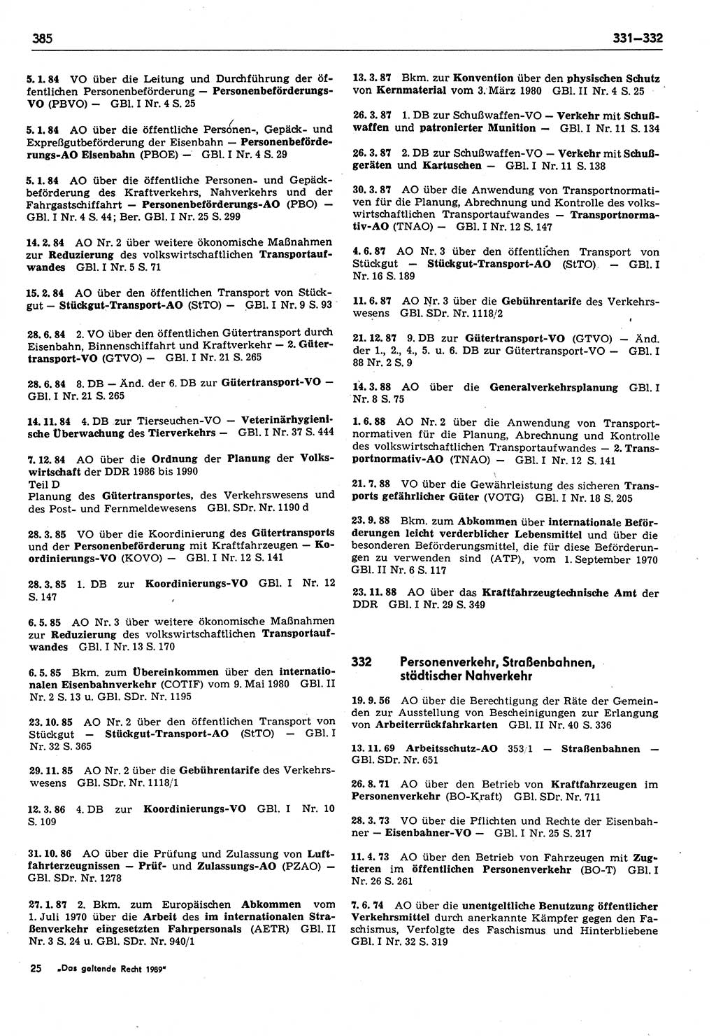 Das geltende Recht der Deutschen Demokratischen Republik (DDR) 1949-1988, Seite 385 (Gelt. R. DDR 1949-1988, S. 385)