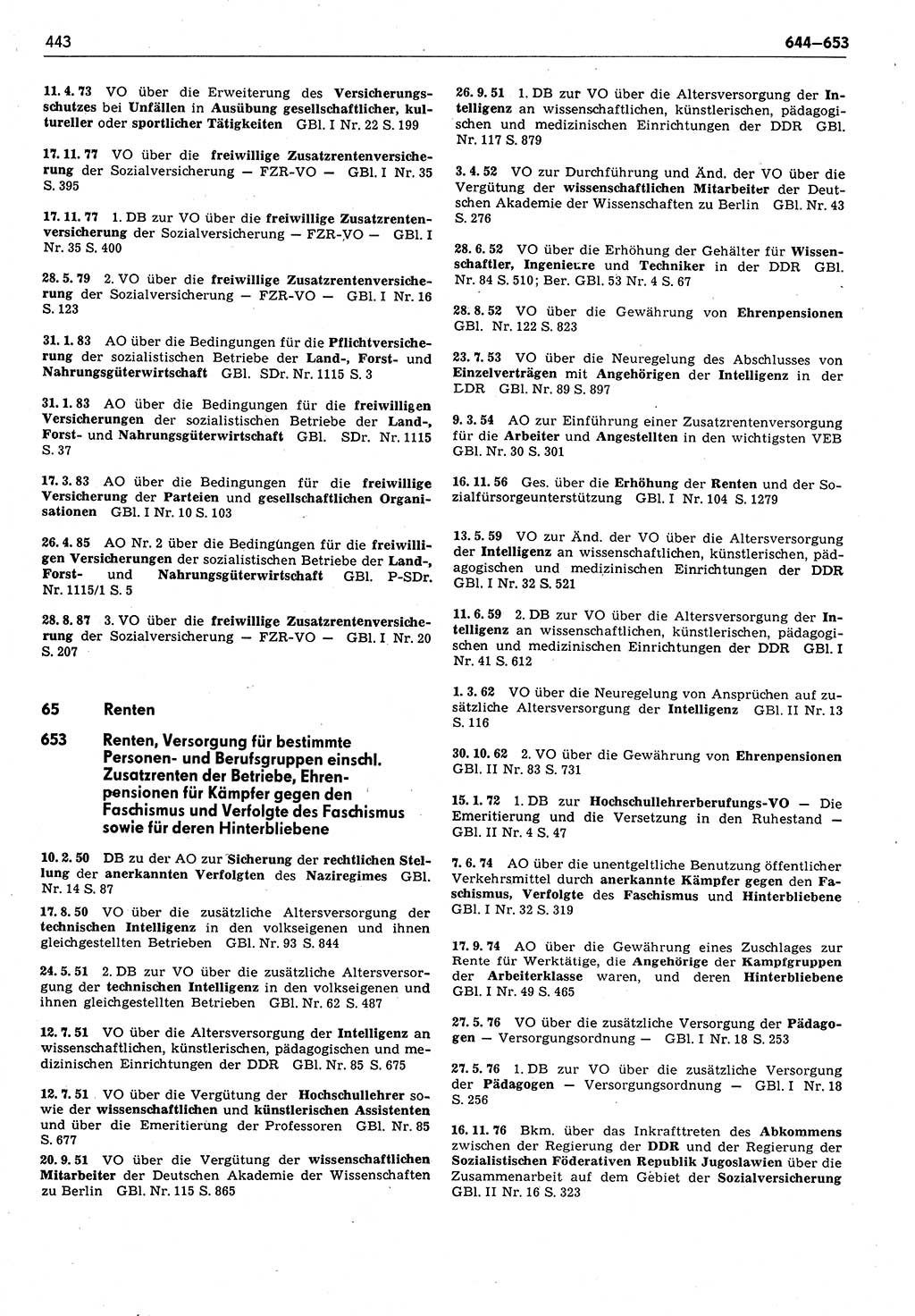 Das geltende Recht der Deutschen Demokratischen Republik (DDR) 1949-1988, Seite 443 (Gelt. R. DDR 1949-1988, S. 443)