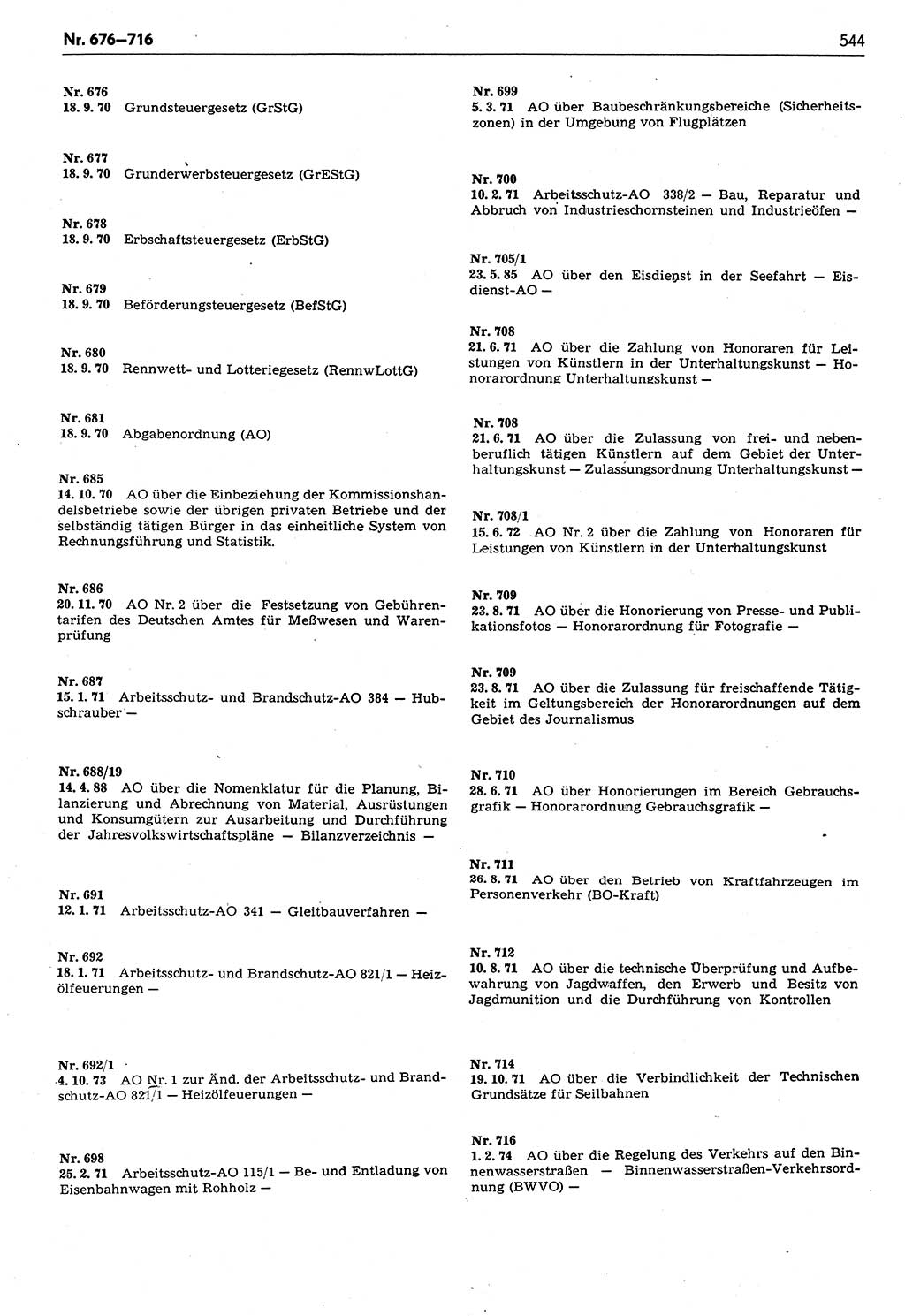 Das geltende Recht der Deutschen Demokratischen Republik (DDR) 1949-1988, Seite 544 (Gelt. R. DDR 1949-1988, S. 544)