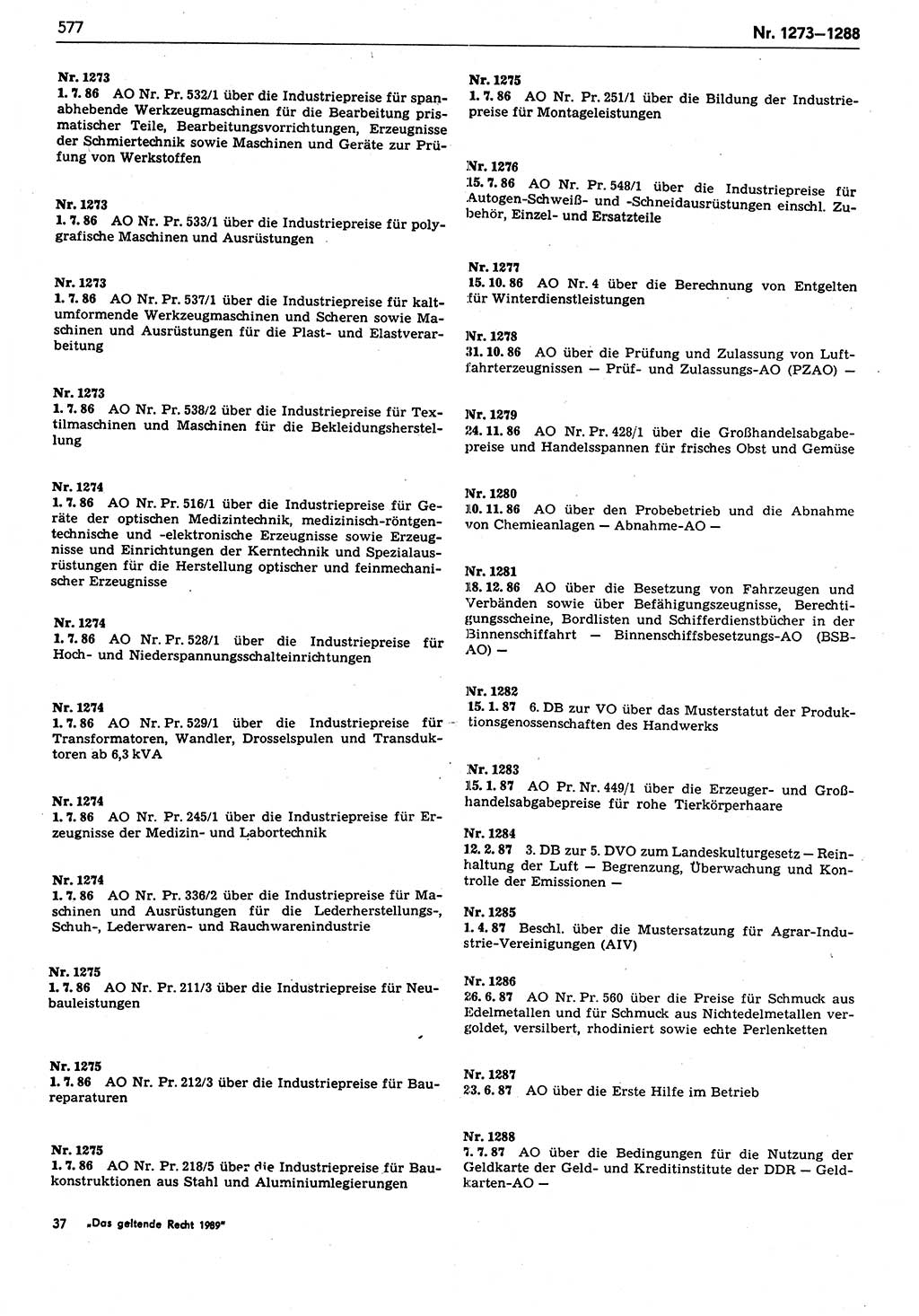 Das geltende Recht der Deutschen Demokratischen Republik (DDR) 1949-1988, Seite 577 (Gelt. R. DDR 1949-1988, S. 577)