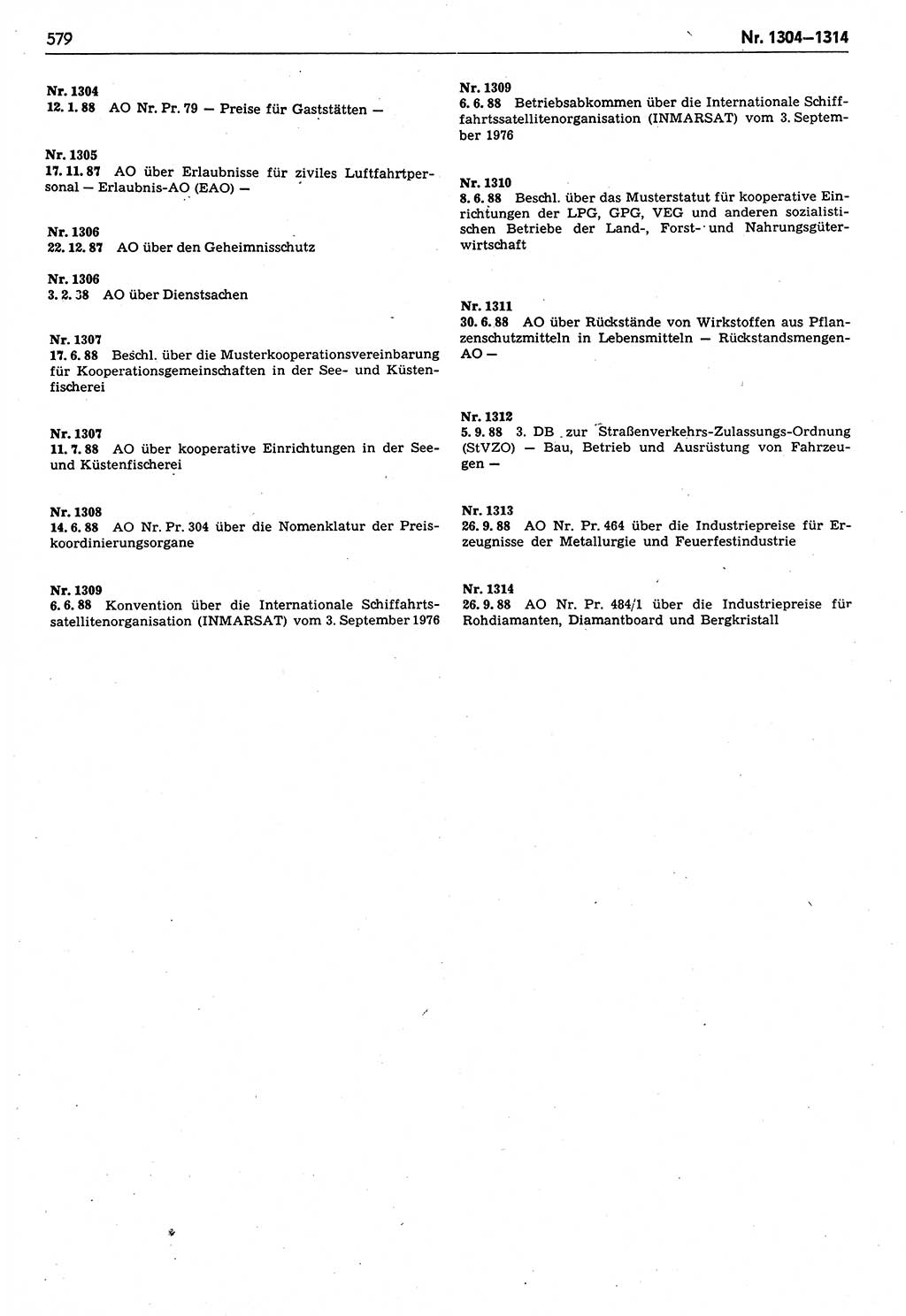 Das geltende Recht der Deutschen Demokratischen Republik (DDR) 1949-1988, Seite 579 (Gelt. R. DDR 1949-1988, S. 579)