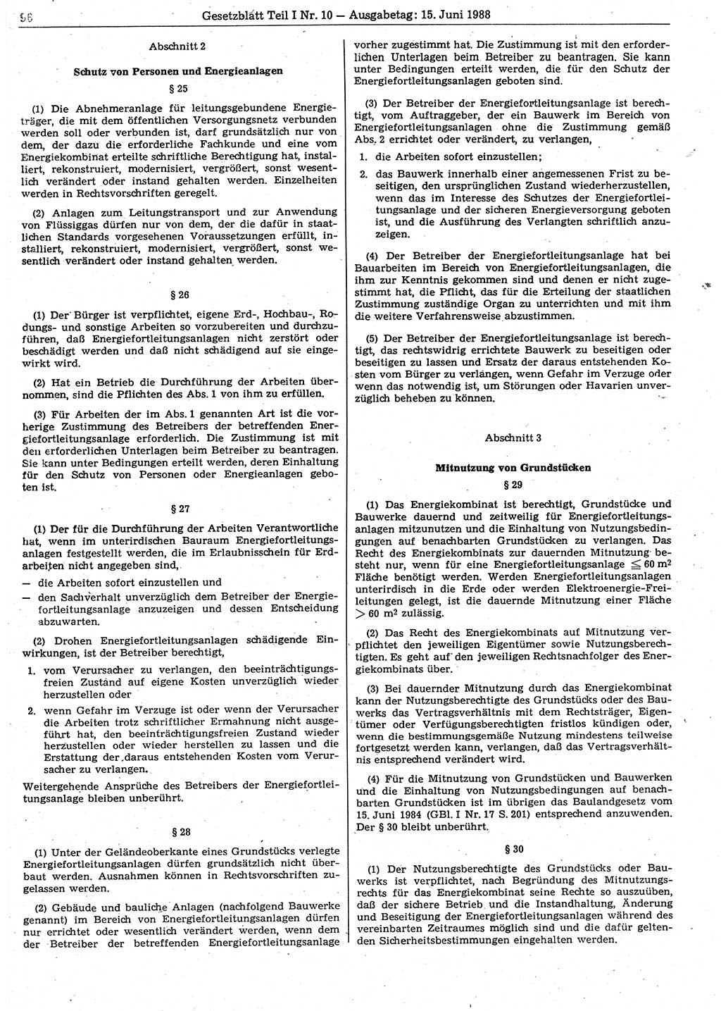 Gesetzblatt (GBl.) der Deutschen Demokratischen Republik (DDR) Teil Ⅰ 1988, Seite 96 (GBl. DDR Ⅰ 1988, S. 96)