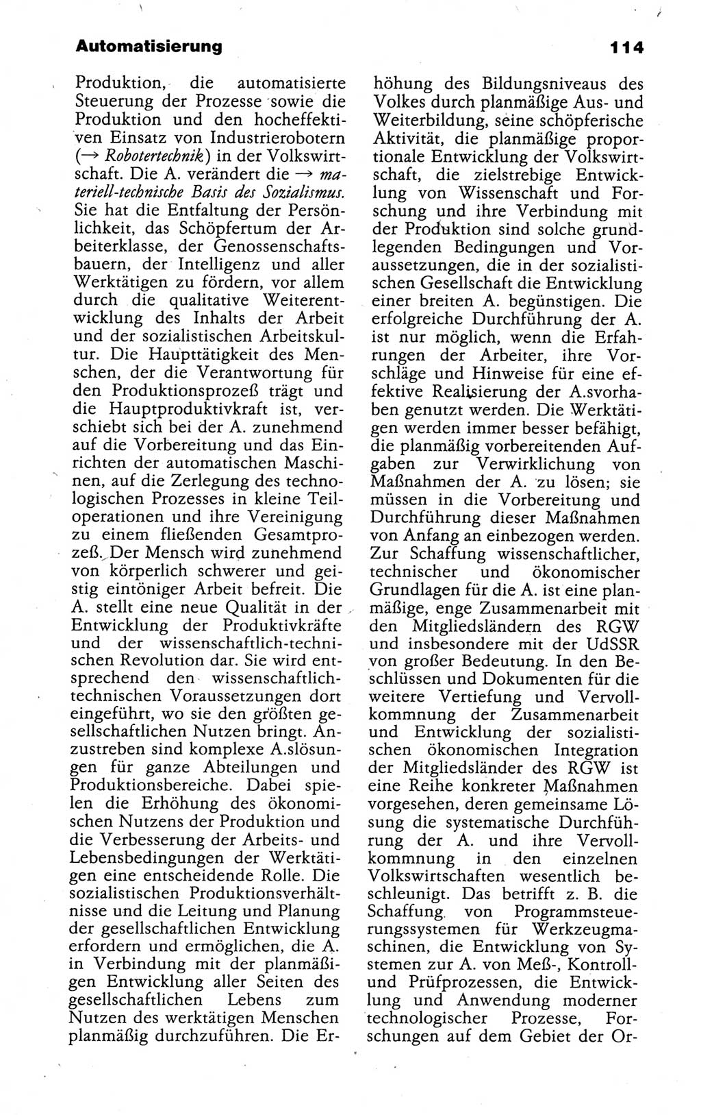 Kleines politisches Wörterbuch [Deutsche Demokratische Republik (DDR)] 1988, Seite 114 (Kl. pol. Wb. DDR 1988, S. 114)