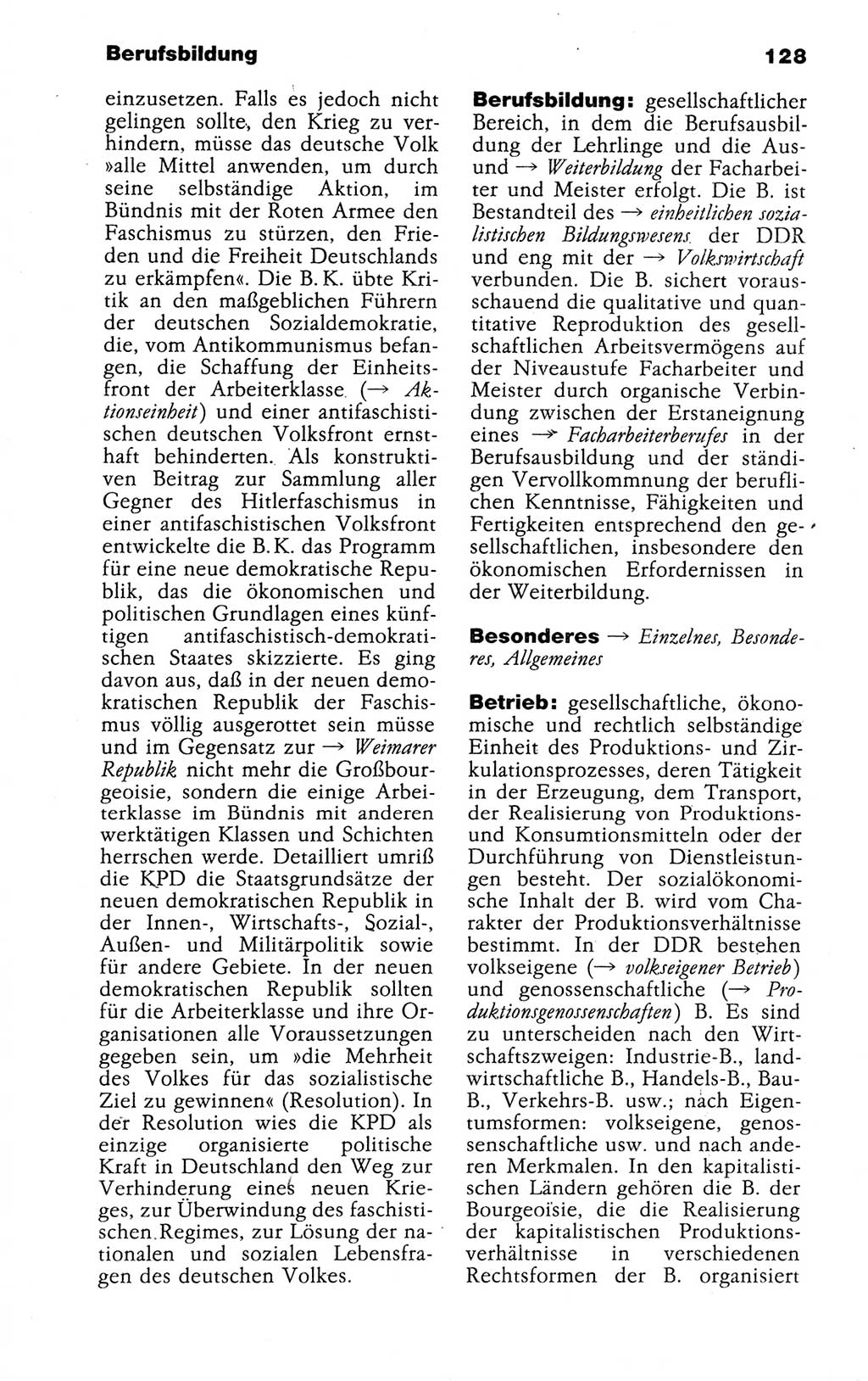 Kleines politisches Wörterbuch [Deutsche Demokratische Republik (DDR)] 1988, Seite 128 (Kl. pol. Wb. DDR 1988, S. 128)