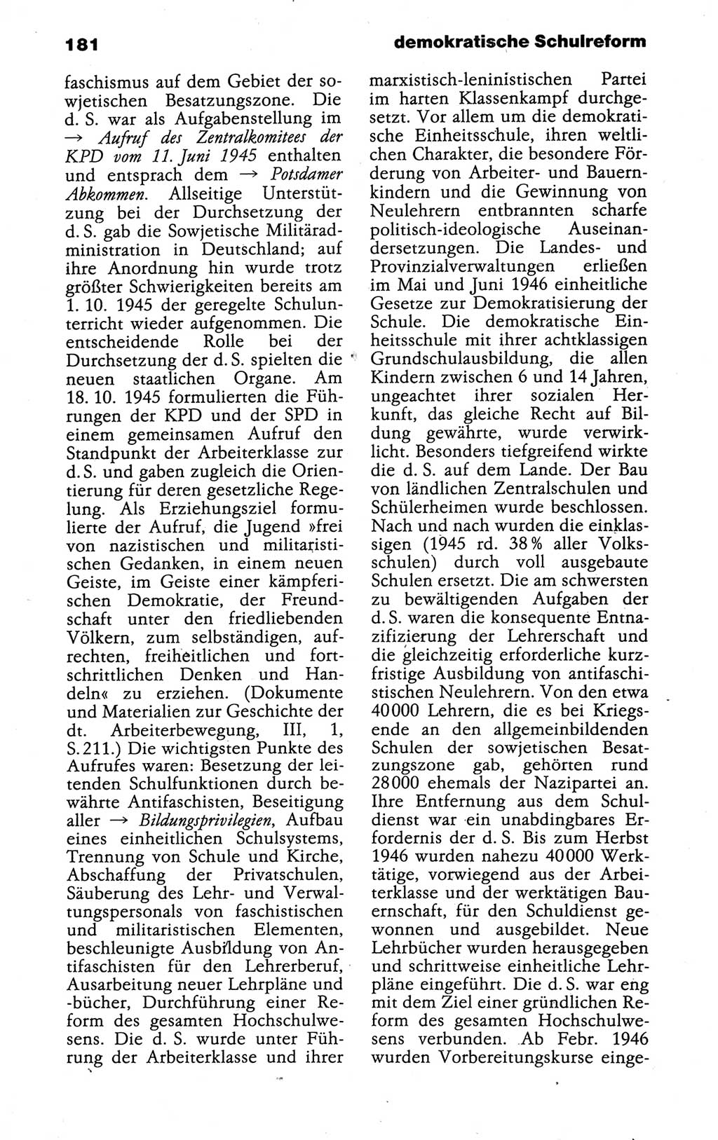 Kleines politisches Wörterbuch [Deutsche Demokratische Republik (DDR)] 1988, Seite 181 (Kl. pol. Wb. DDR 1988, S. 181)