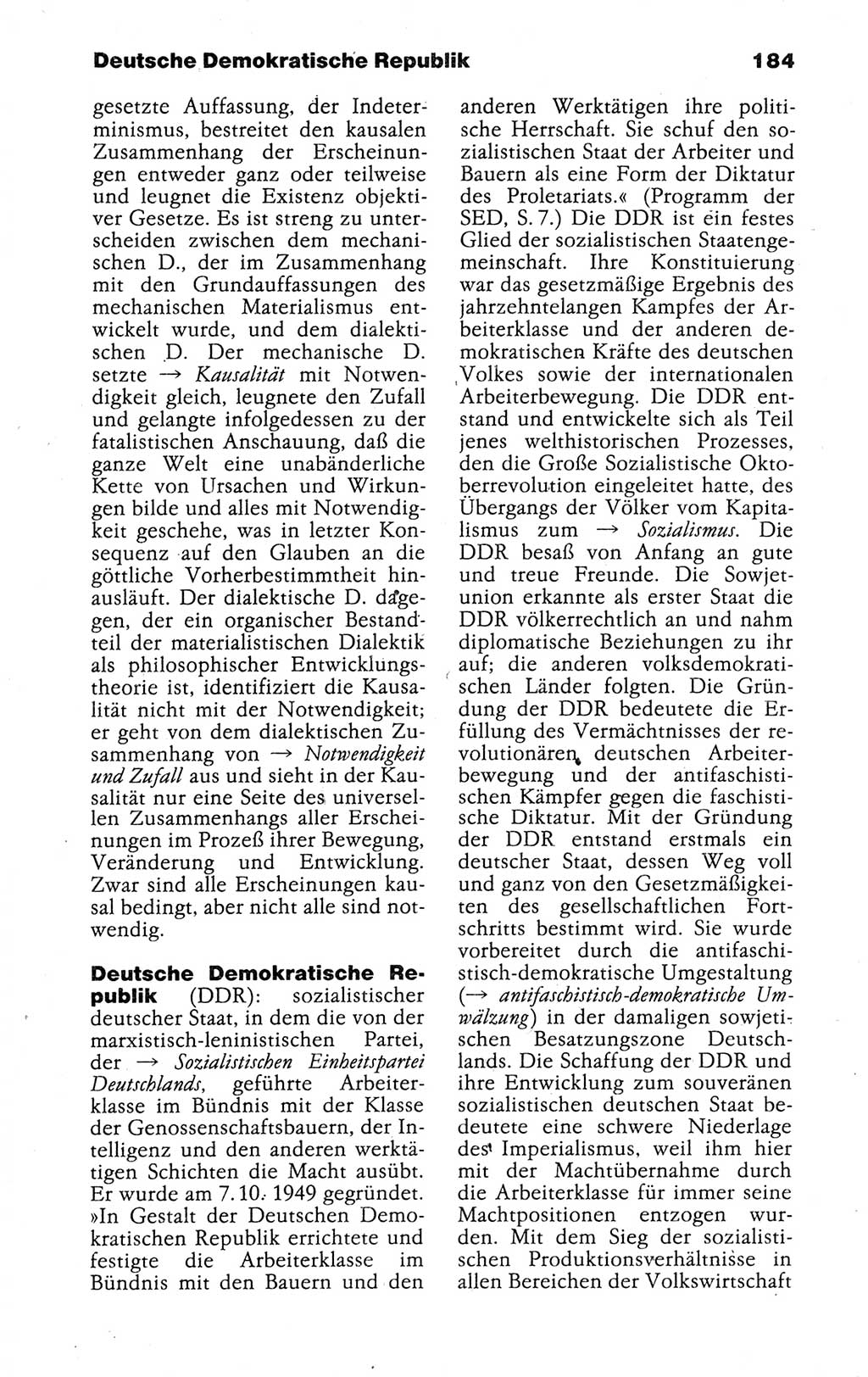 Kleines politisches Wörterbuch [Deutsche Demokratische Republik (DDR)] 1988, Seite 184 (Kl. pol. Wb. DDR 1988, S. 184)