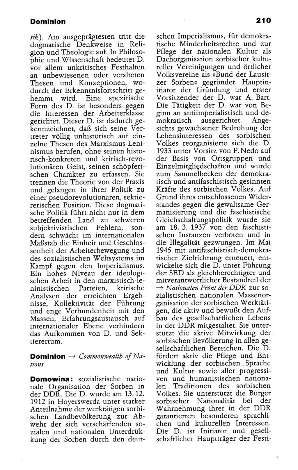 Kleines politisches Wörterbuch [Deutsche Demokratische Republik (DDR)] 1988, Seite 210 (Kl. pol. Wb. DDR 1988, S. 210)