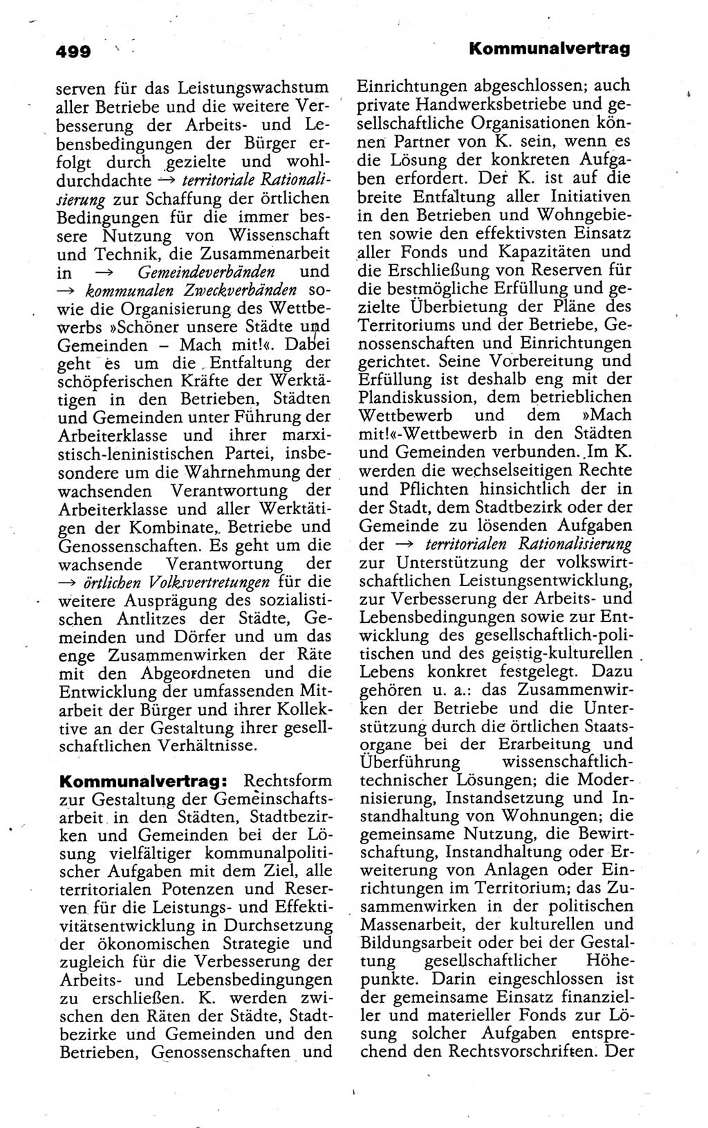 Kleines politisches Wörterbuch [Deutsche Demokratische Republik (DDR)] 1988, Seite 499 (Kl. pol. Wb. DDR 1988, S. 499)