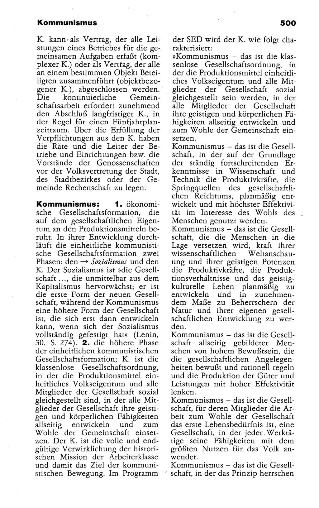 Kleines politisches Wörterbuch [Deutsche Demokratische Republik (DDR)] 1988, Seite 500 (Kl. pol. Wb. DDR 1988, S. 500)