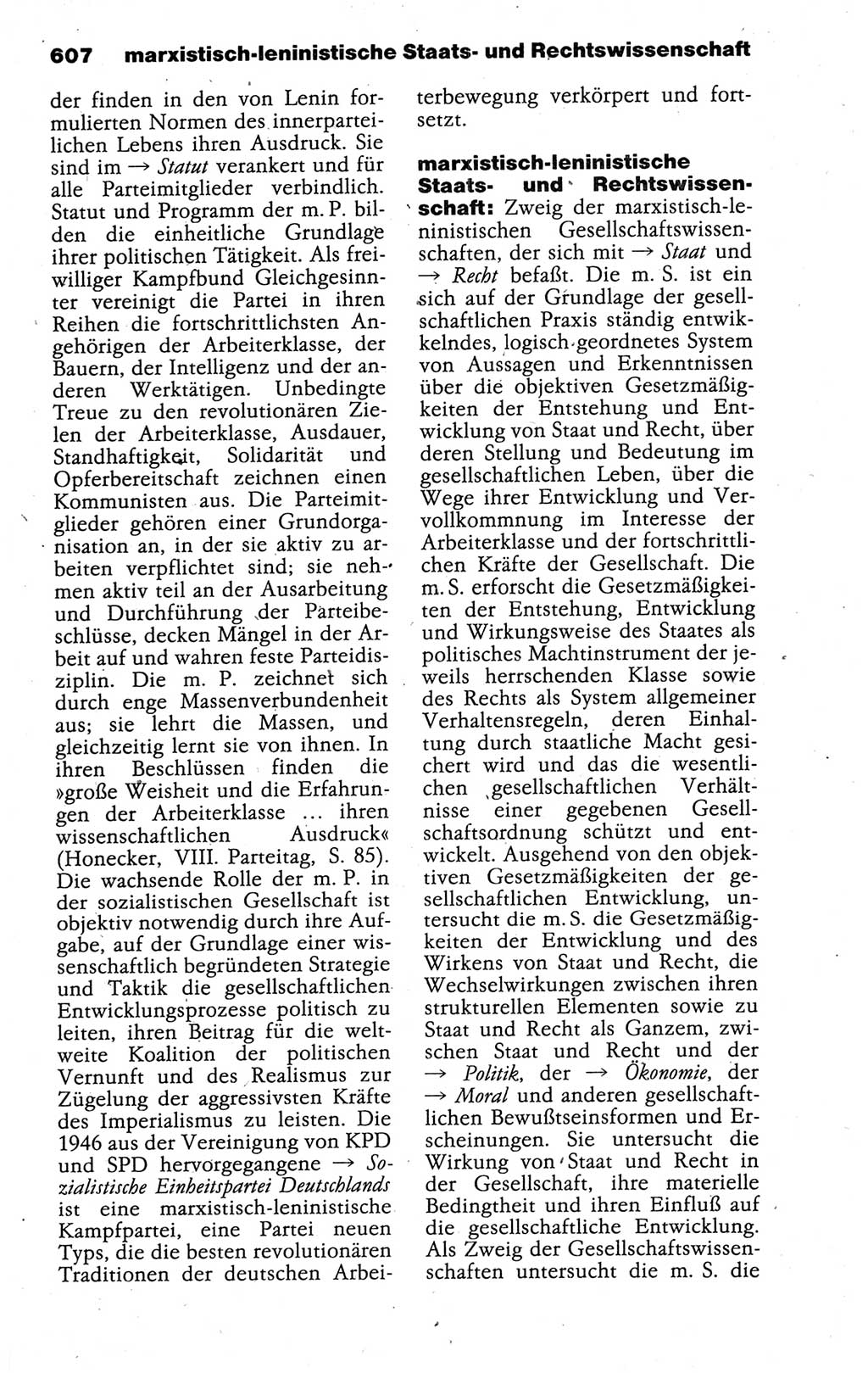 Kleines politisches Wörterbuch [Deutsche Demokratische Republik (DDR)] 1988, Seite 607 (Kl. pol. Wb. DDR 1988, S. 607)