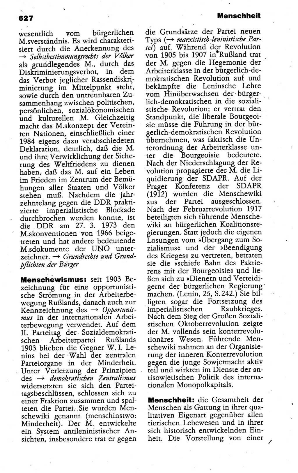 Kleines politisches Wörterbuch [Deutsche Demokratische Republik (DDR)] 1988, Seite 627 (Kl. pol. Wb. DDR 1988, S. 627)