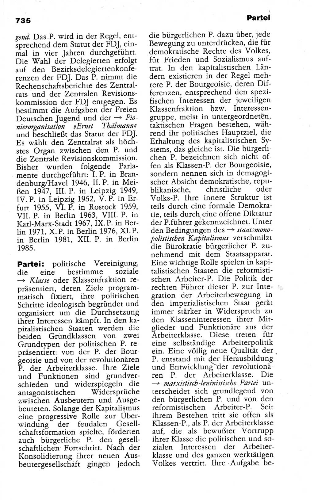 Kleines politisches Wörterbuch [Deutsche Demokratische Republik (DDR)] 1988, Seite 735 (Kl. pol. Wb. DDR 1988, S. 735)