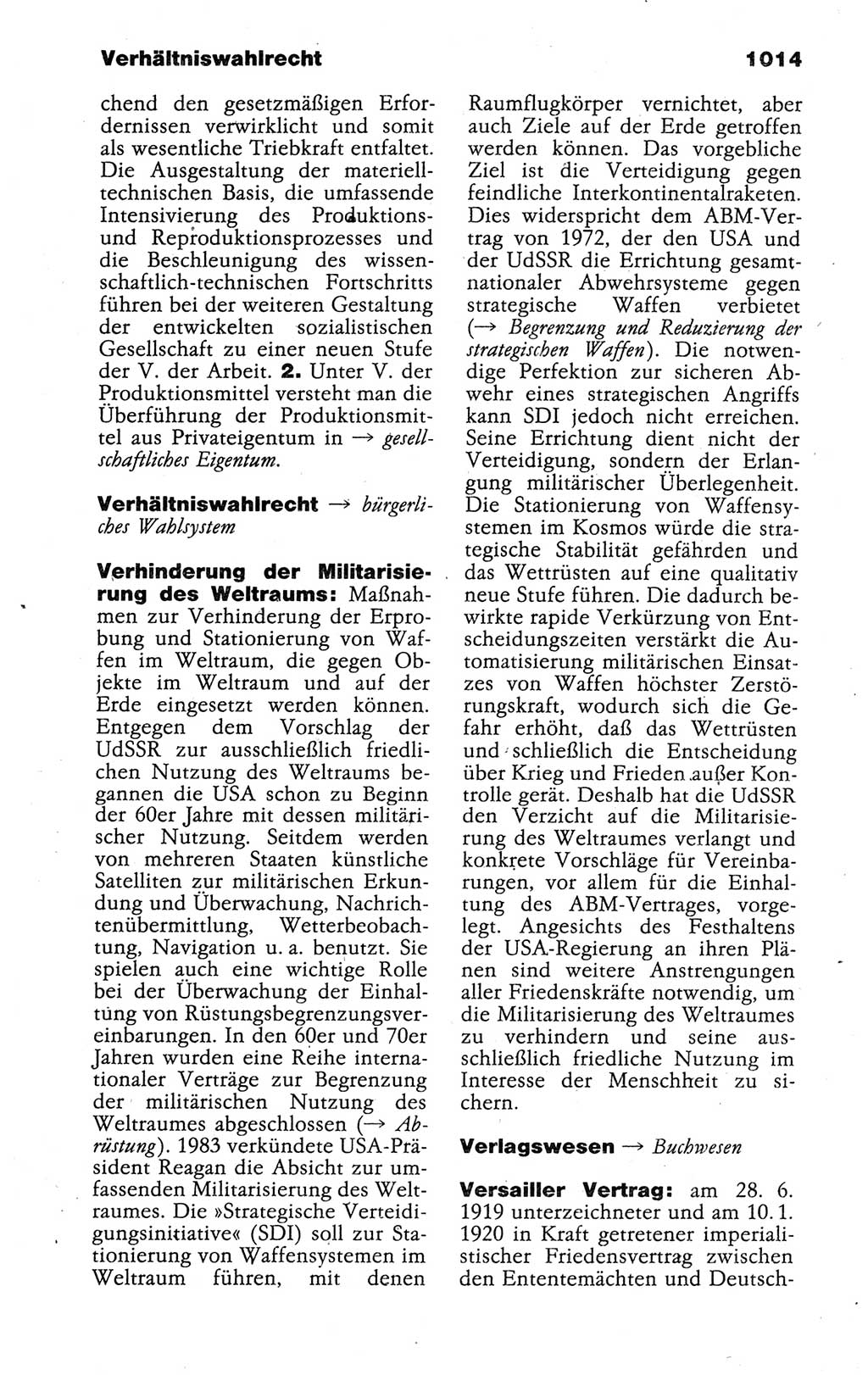 Kleines politisches Wörterbuch [Deutsche Demokratische Republik (DDR)] 1988, Seite 1014 (Kl. pol. Wb. DDR 1988, S. 1014)
