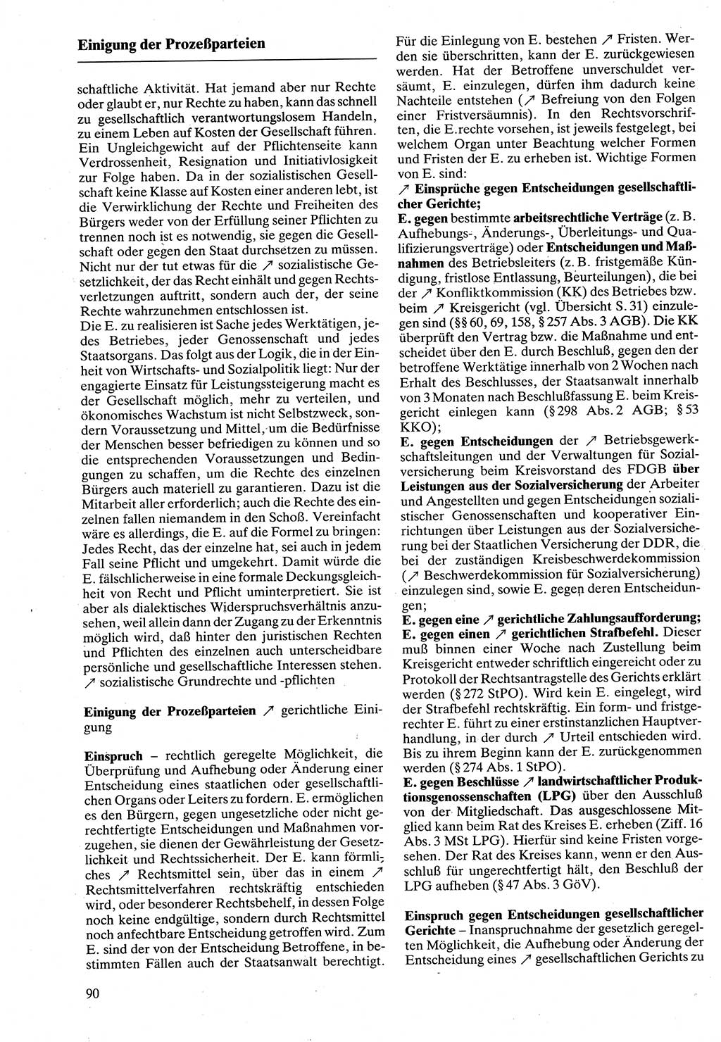 Rechtslexikon [Deutsche Demokratische Republik (DDR)] 1988, Seite 90 (Rechtslex. DDR 1988, S. 90)