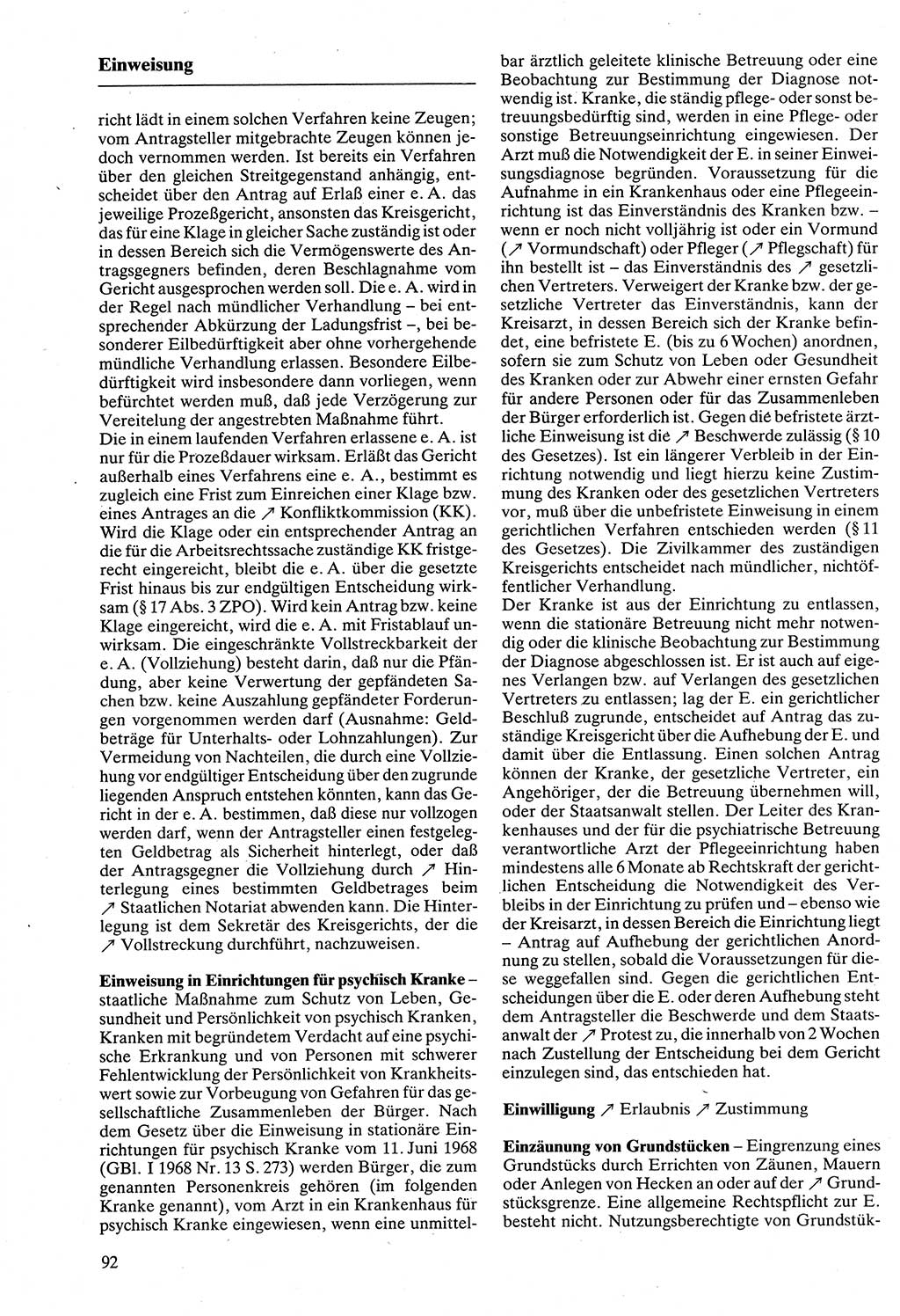 Rechtslexikon [Deutsche Demokratische Republik (DDR)] 1988, Seite 92 (Rechtslex. DDR 1988, S. 92)