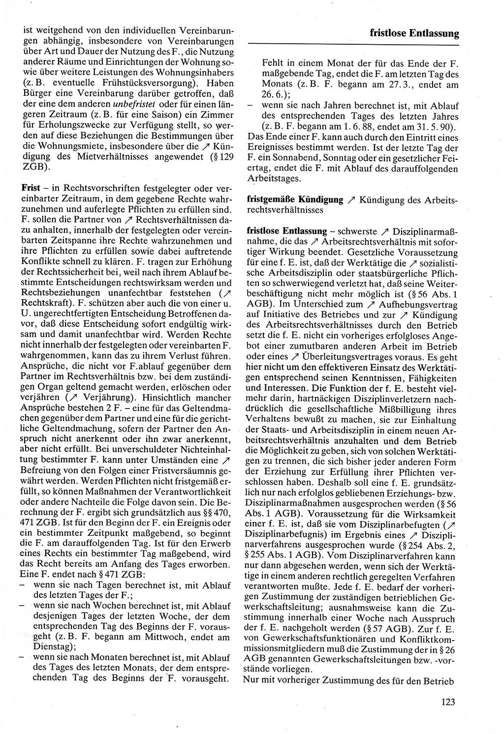 Rechtslexikon [Deutsche Demokratische Republik (DDR)] 1988, Seite 123 (Rechtslex. DDR 1988, S. 123)
