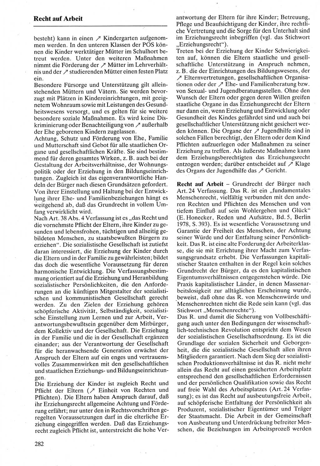 Rechtslexikon [Deutsche Demokratische Republik (DDR)] 1988, Seite 282 (Rechtslex. DDR 1988, S. 282)