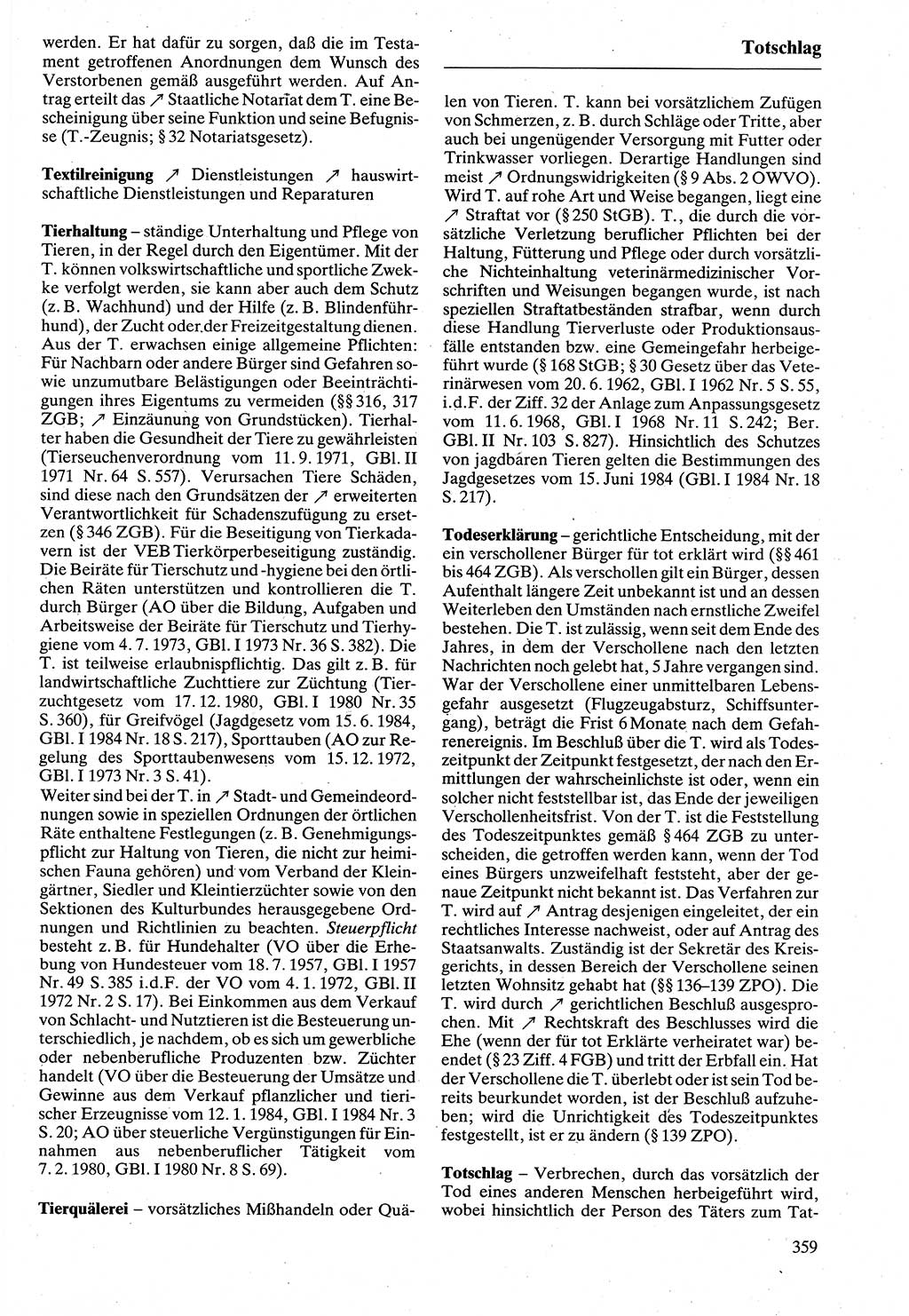 Rechtslexikon [Deutsche Demokratische Republik (DDR)] 1988, Seite 359 (Rechtslex. DDR 1988, S. 359)
