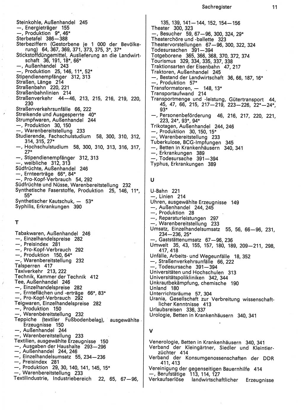 Statistisches Jahrbuch der Deutschen Demokratischen Republik (DDR) 1988, Seite 11 (Stat. Jb. DDR 1988, S. 11)