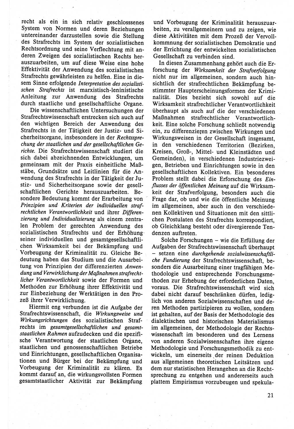 Strafrecht der DDR (Deutsche Demokratische Republik), Lehrbuch 1988, Seite 21 (Strafr. DDR Lb. 1988, S. 21)