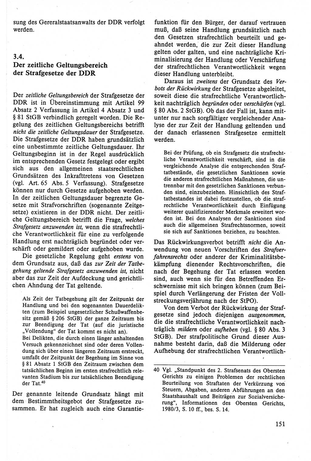 Strafrecht der DDR (Deutsche Demokratische Republik), Lehrbuch 1988, Seite 151 (Strafr. DDR Lb. 1988, S. 151)