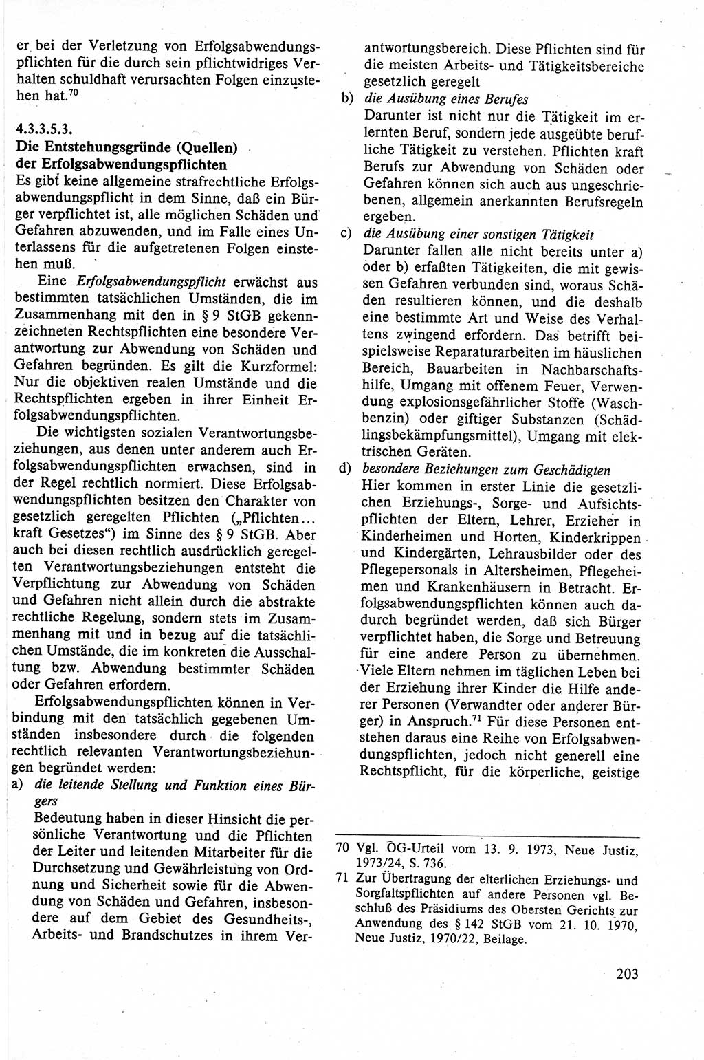 Strafrecht der DDR (Deutsche Demokratische Republik), Lehrbuch 1988, Seite 203 (Strafr. DDR Lb. 1988, S. 203)