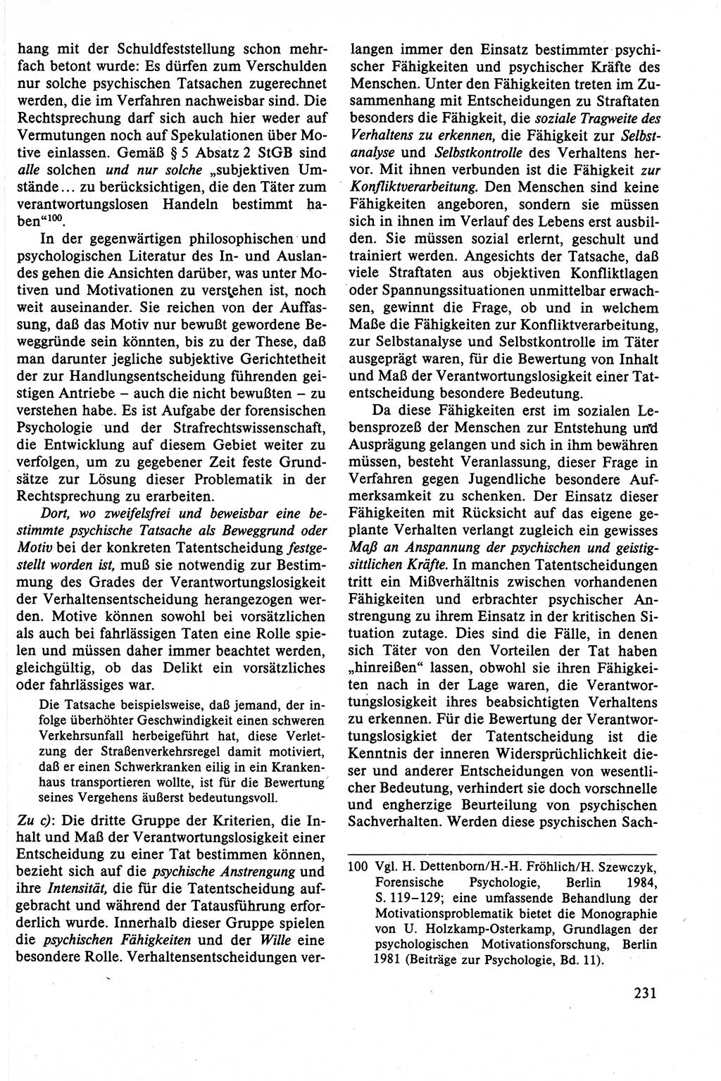 Strafrecht der DDR (Deutsche Demokratische Republik), Lehrbuch 1988, Seite 231 (Strafr. DDR Lb. 1988, S. 231)